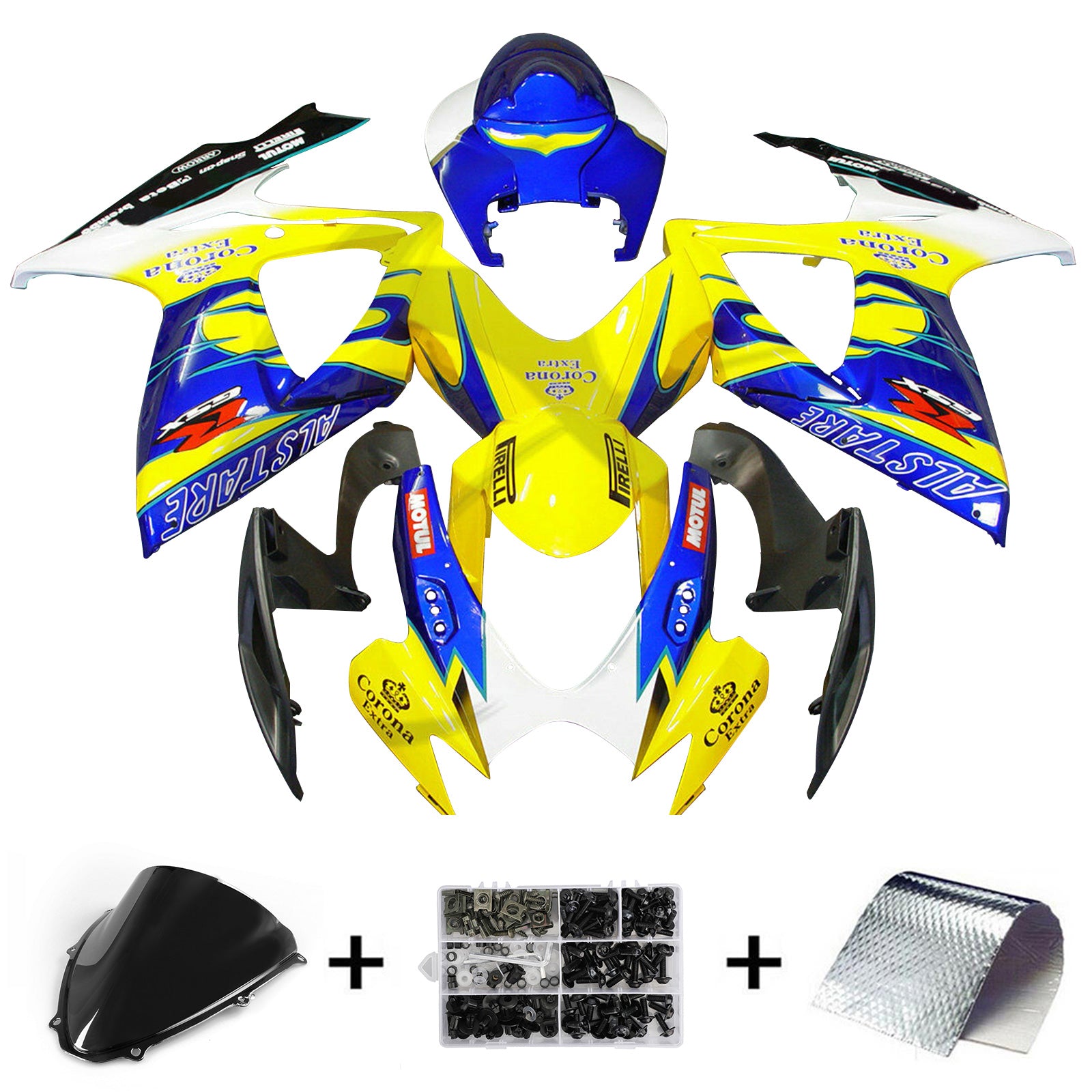 Amotopart 2006-2007 Suzuki GSX-R 600 750 Yellow Fairing Kit