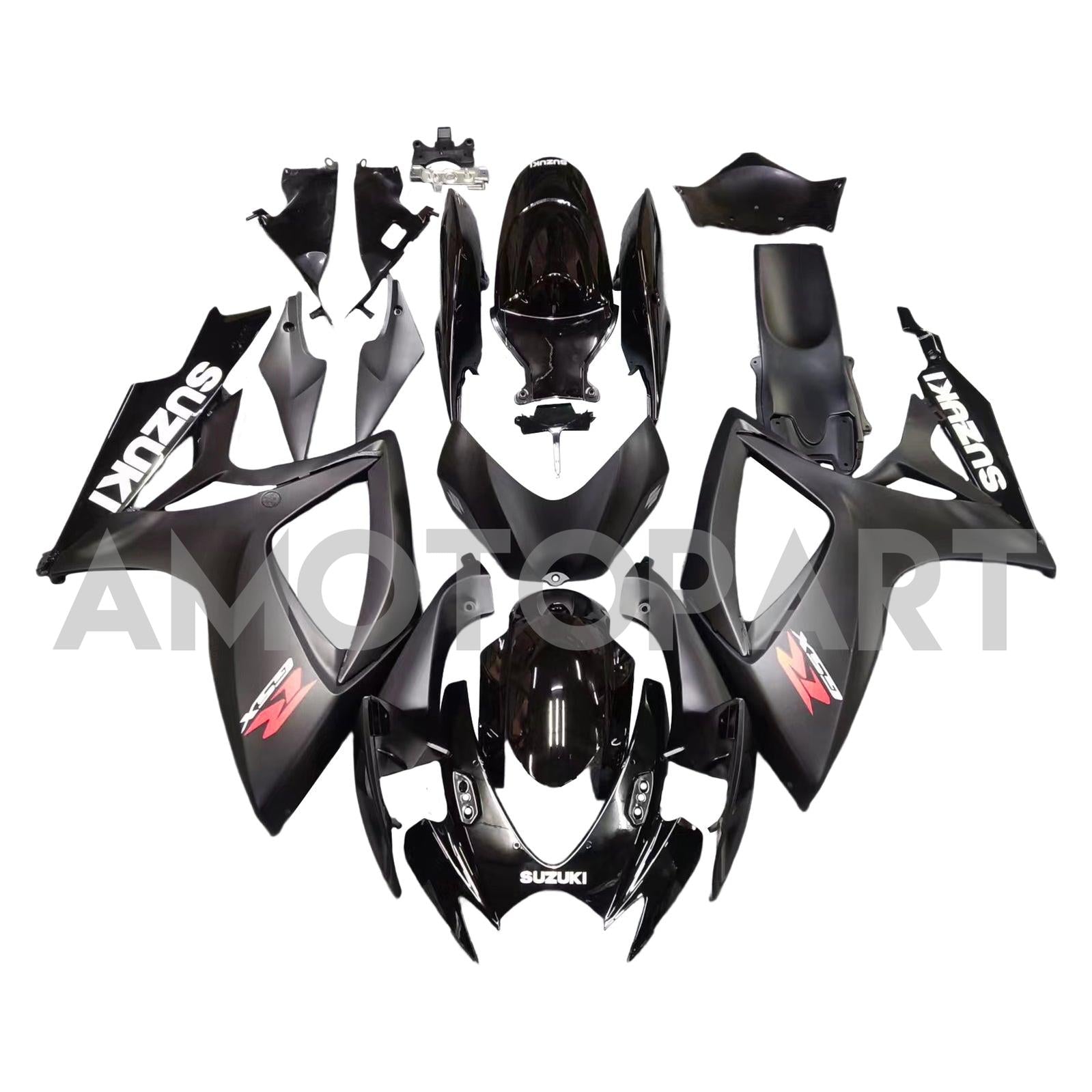Amotopart 2006-2007 Suzuki GSXR 600/750 Kit de carenagem preta cinza escuro fosco