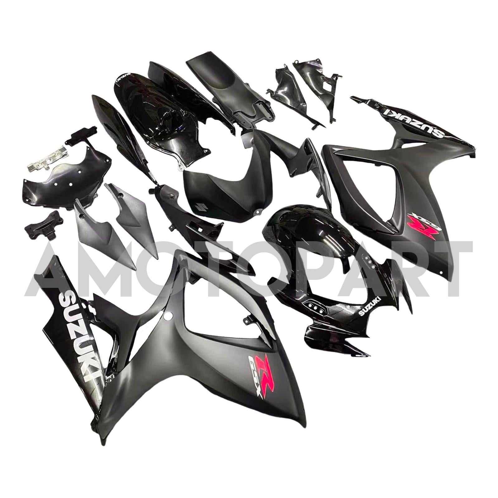 Amotopart 2006-2007 Suzuki GSXR 600/750 Kit de carenagem preta cinza escuro fosco
