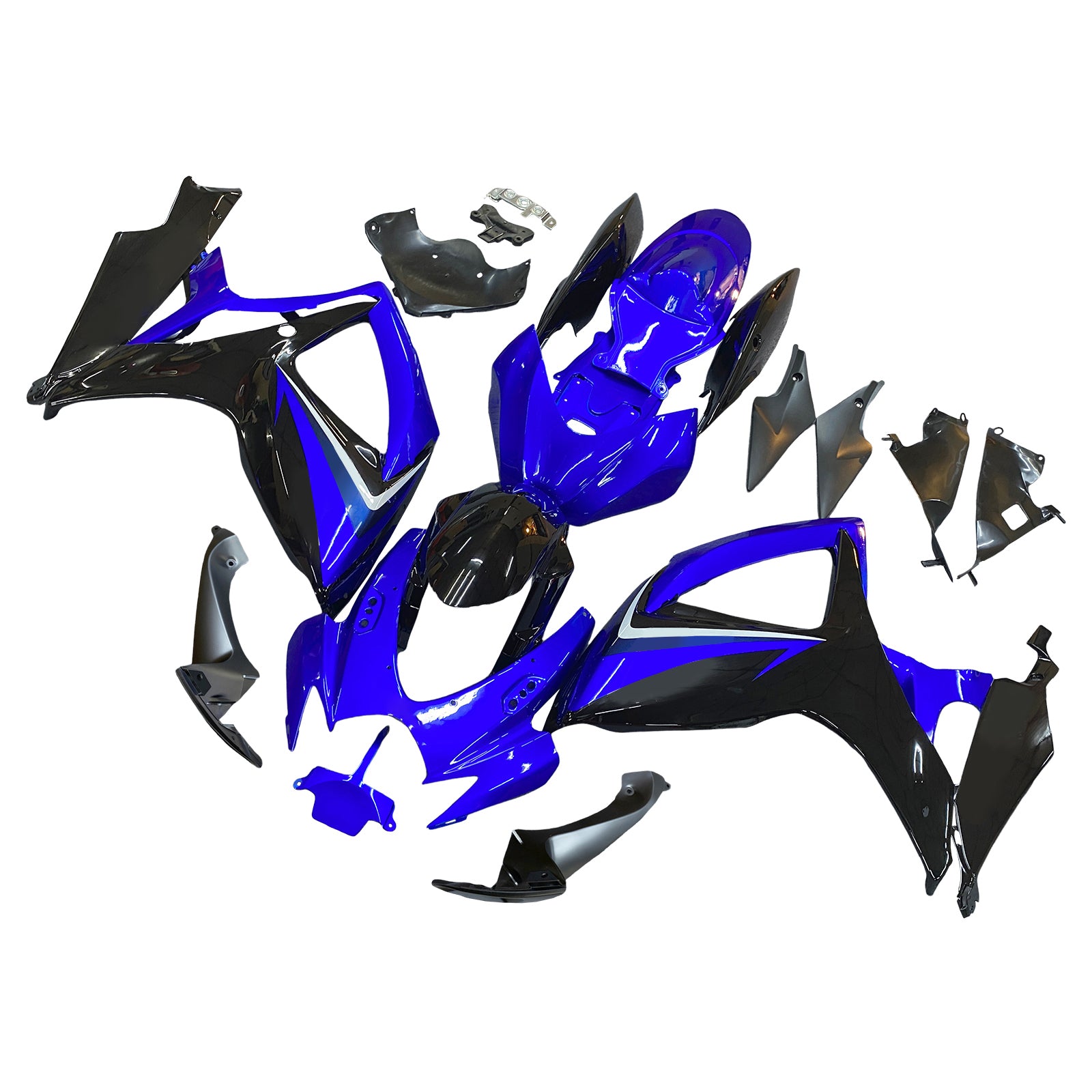 Amotopart 2006-2007 Kit carena Suzuki GSXR 600/750 blu e nero Styl3