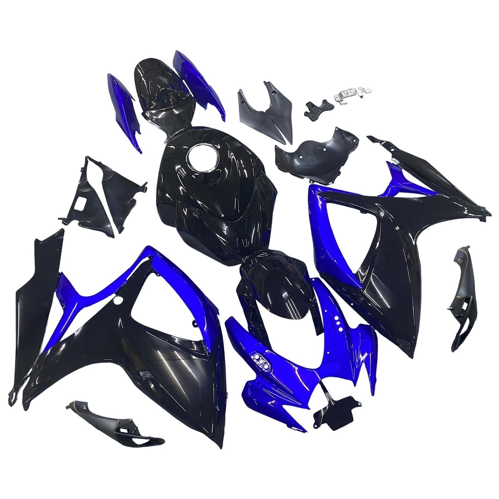 Amotopart 2006-2007 Kit carena Suzuki GSXR 600/750 Blu&Nero Style2