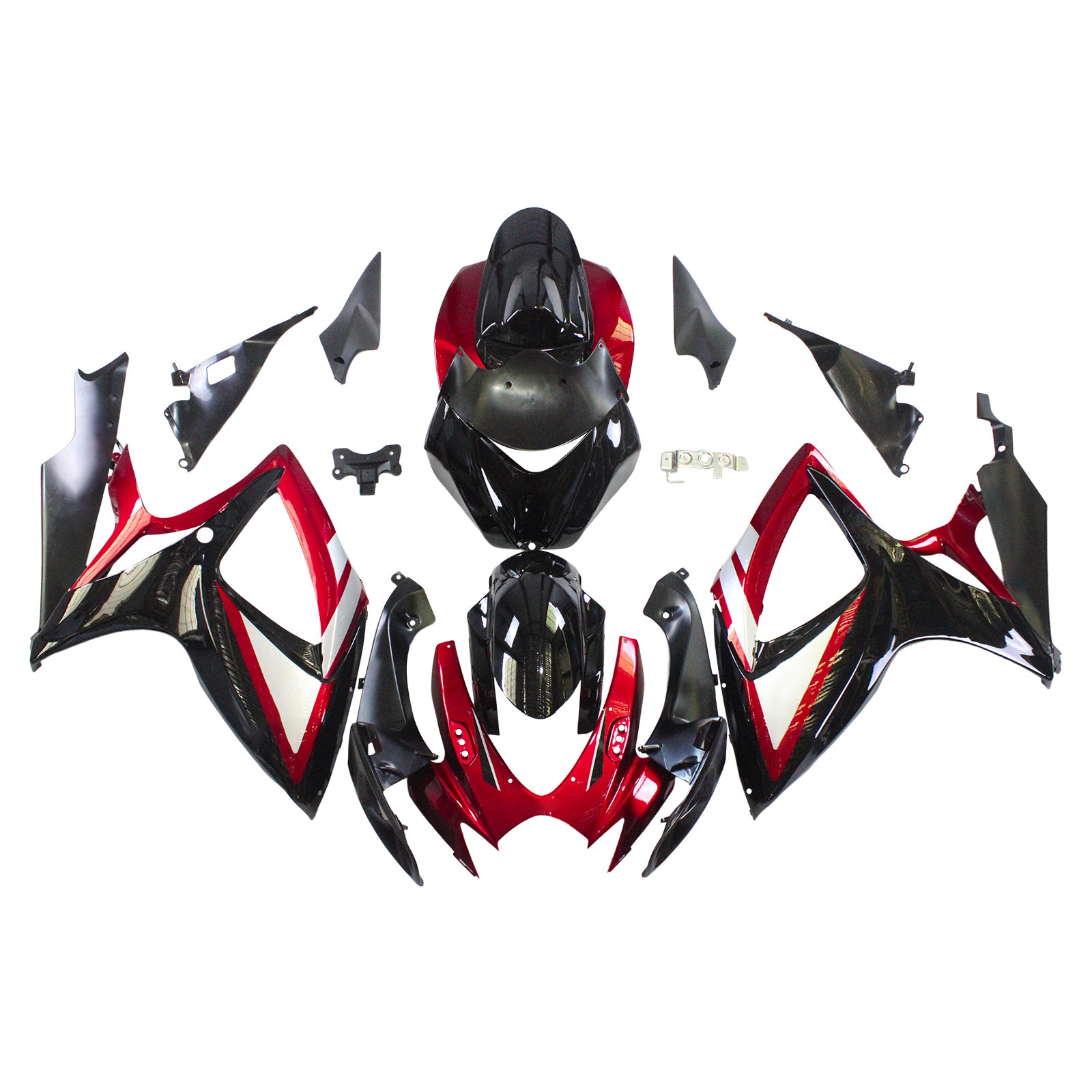 Amotopart 2006-2007 Suzuki GSXR 600/750 Red & Black Fairing Kit