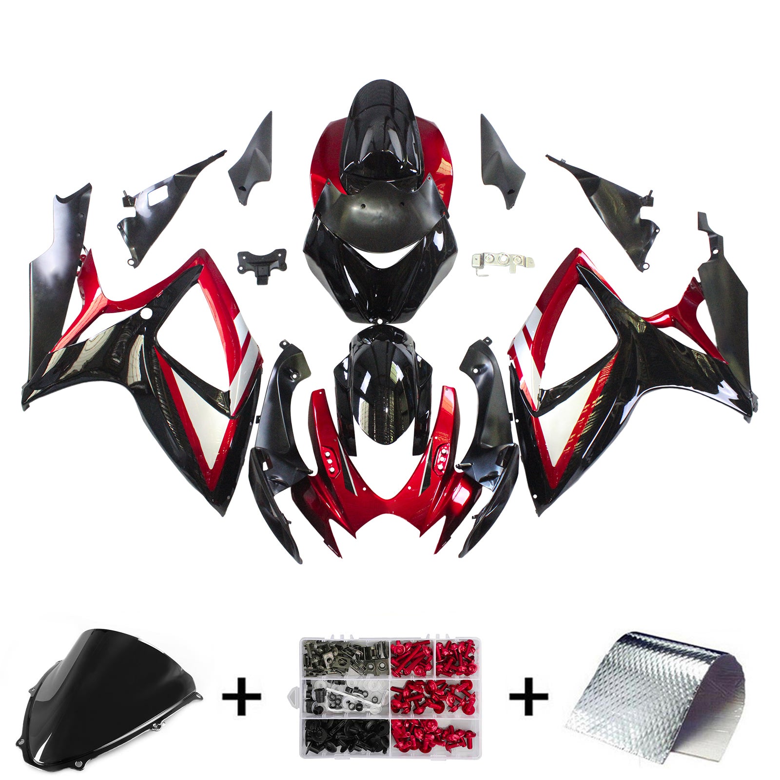 Amotopart 2006-2007 Suzuki GSXR 600/750 Red&Black Fairing Kit