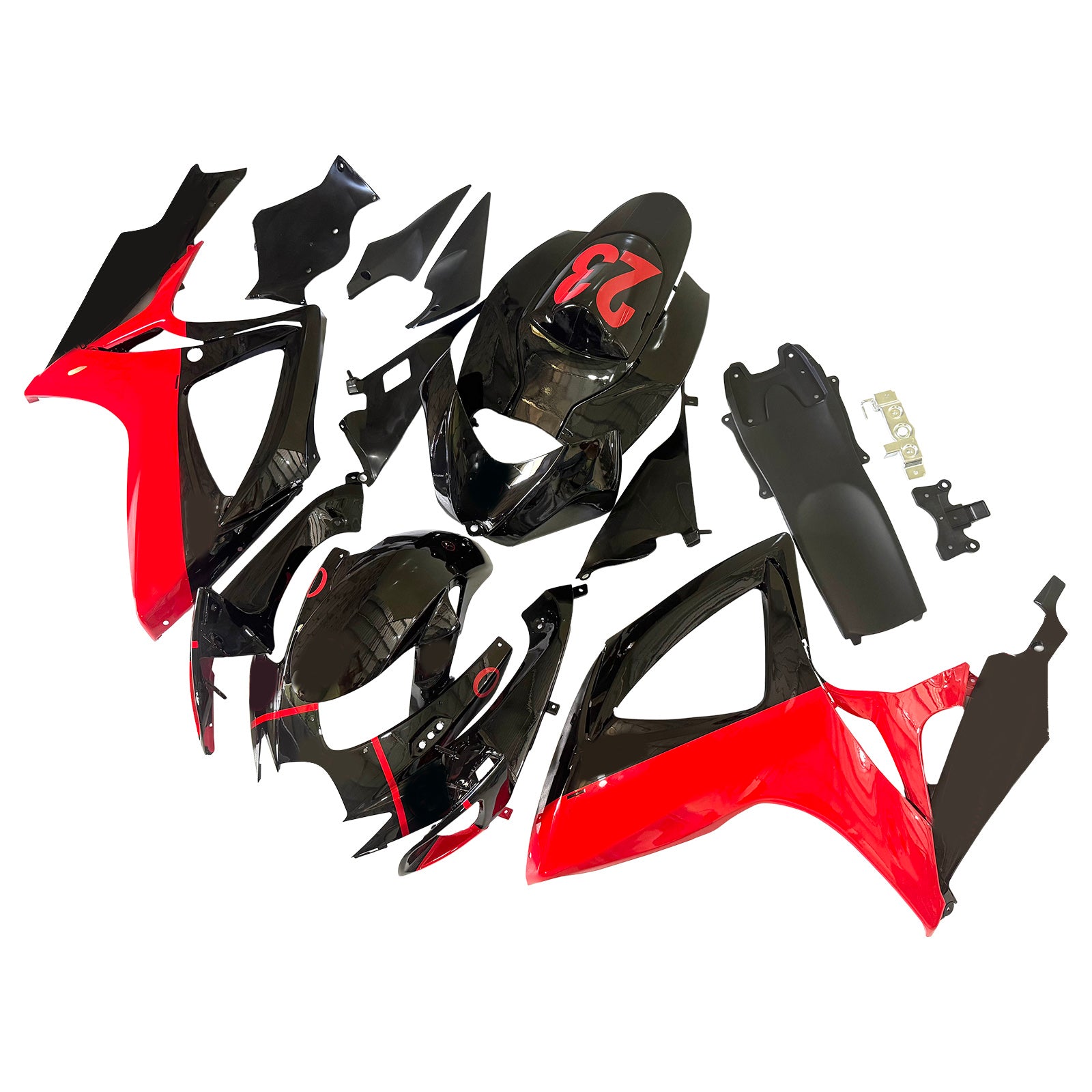 Amotopart 2006-2007 Suzuki GSXR 600/750 Jordan Black & Red Fairing Kit
