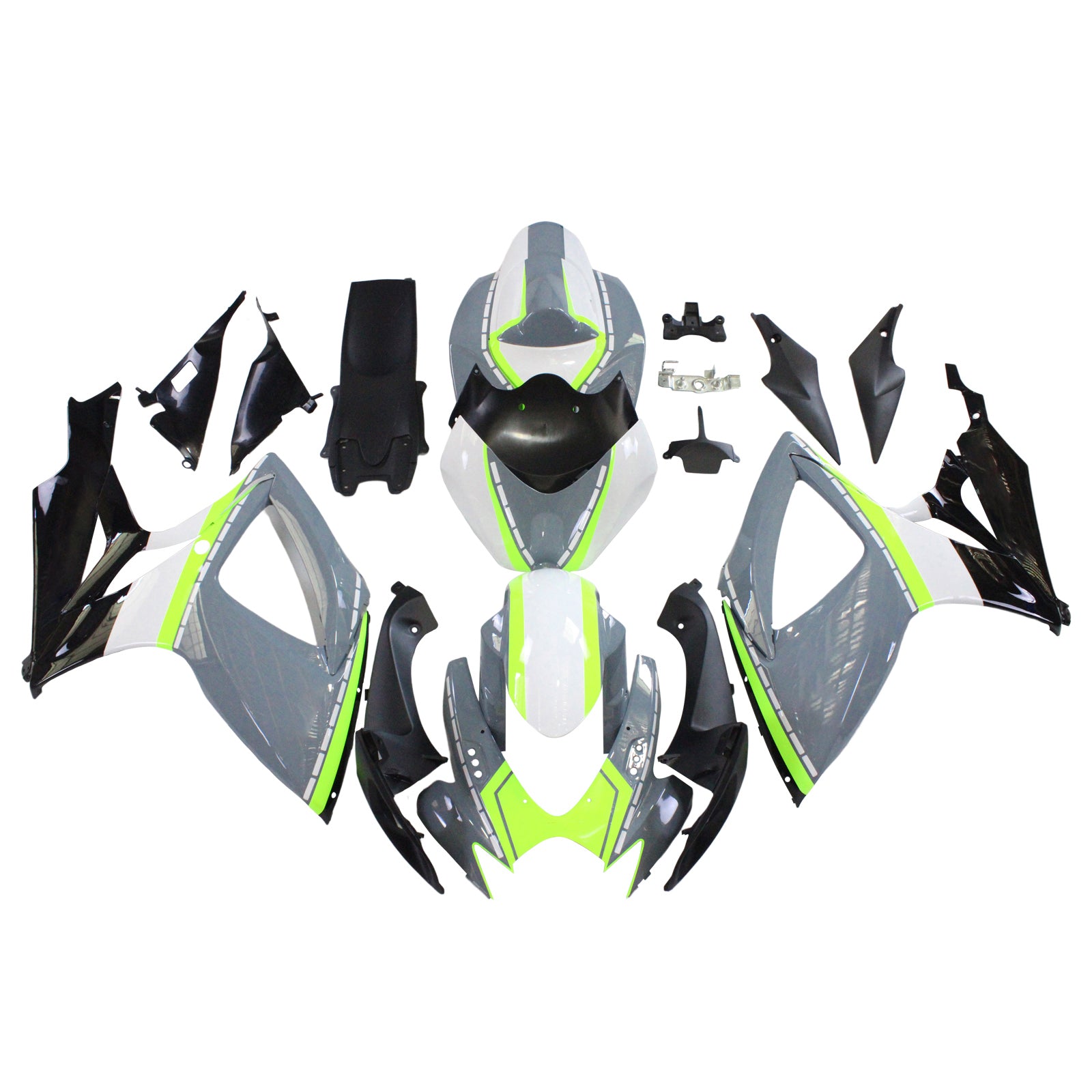 Amotopart 2006-2007 Suzuki GSXR 600/750 Glossy Grey&Yellow Fairing Kit