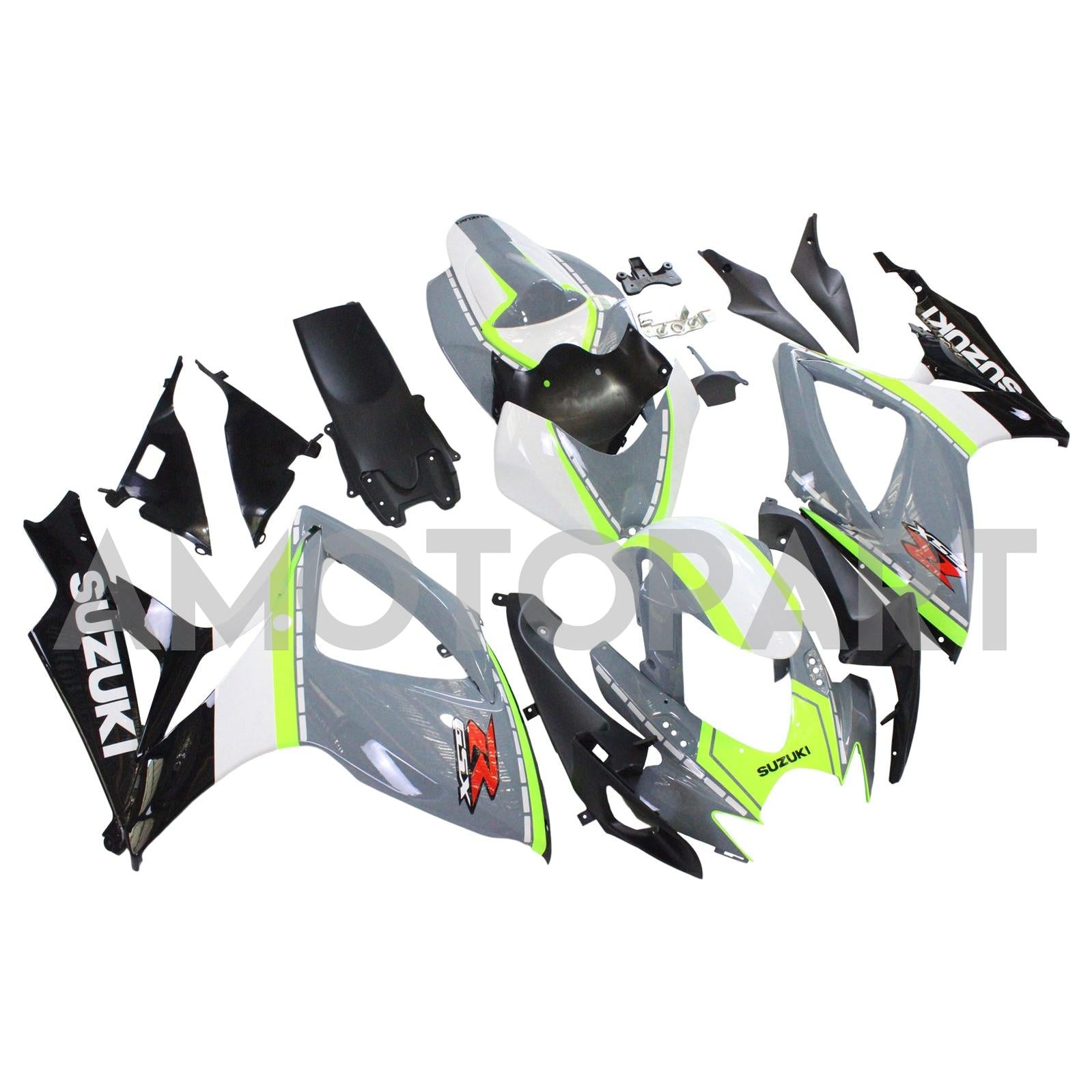 Amotopart 2006-2007 Suzuki GSXR 600/750 Glossy Grey&Yellow Fairing Kit