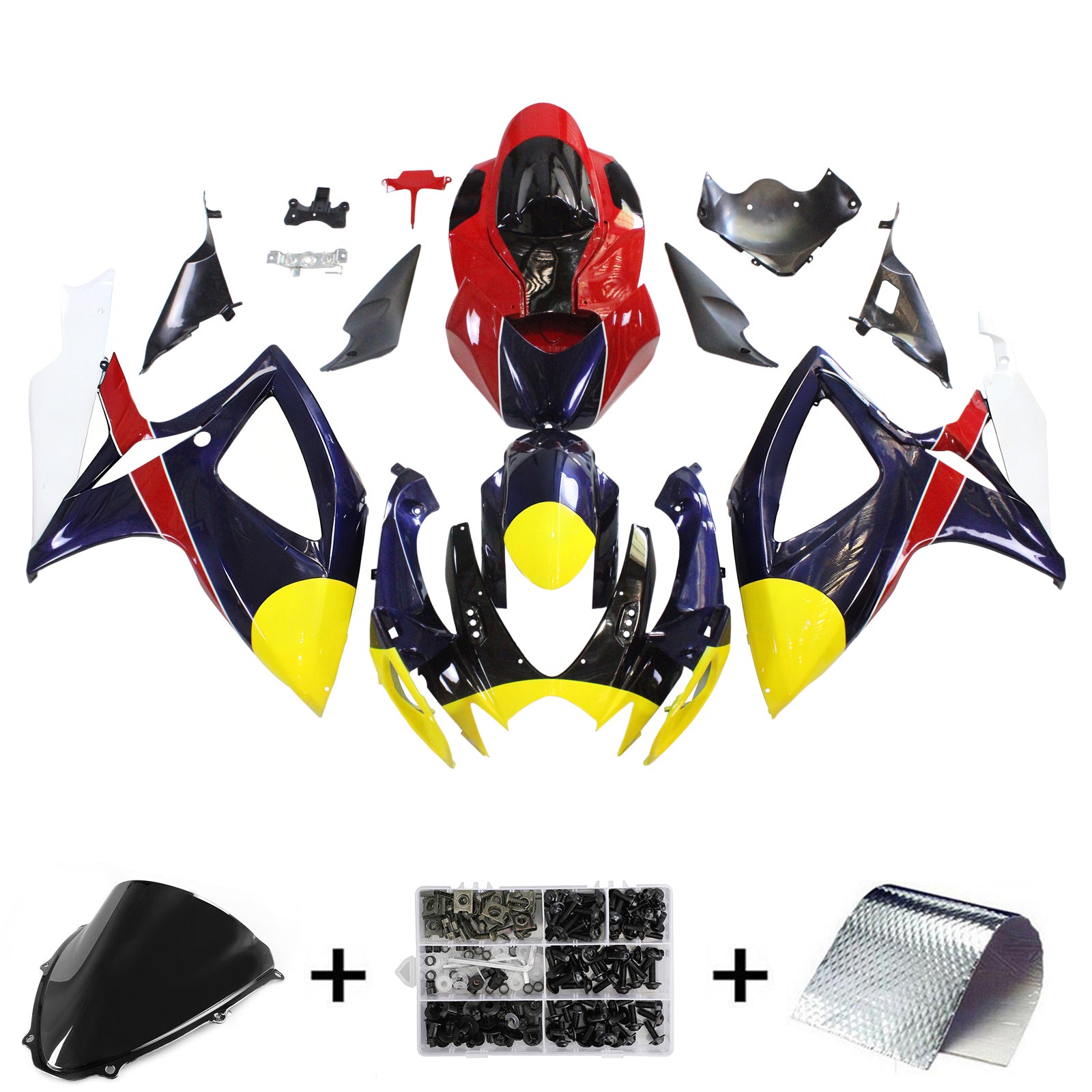 AMOTOPART 2006-2007 SUZUKI GSXR 600/750 RODE & BLAUWE KUIST KIT