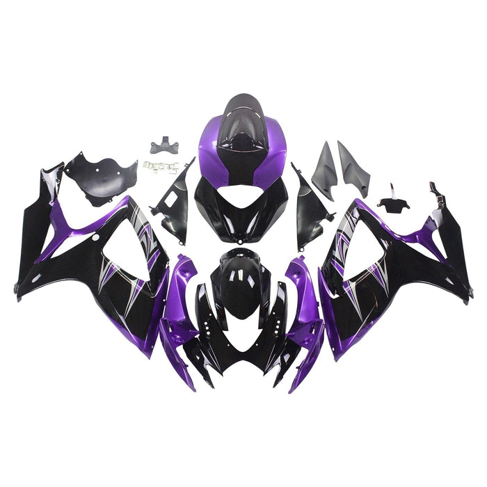 Amotopart 2006-2007 Suzuki GSXR 600/750 Black&Purple Fairing Kit