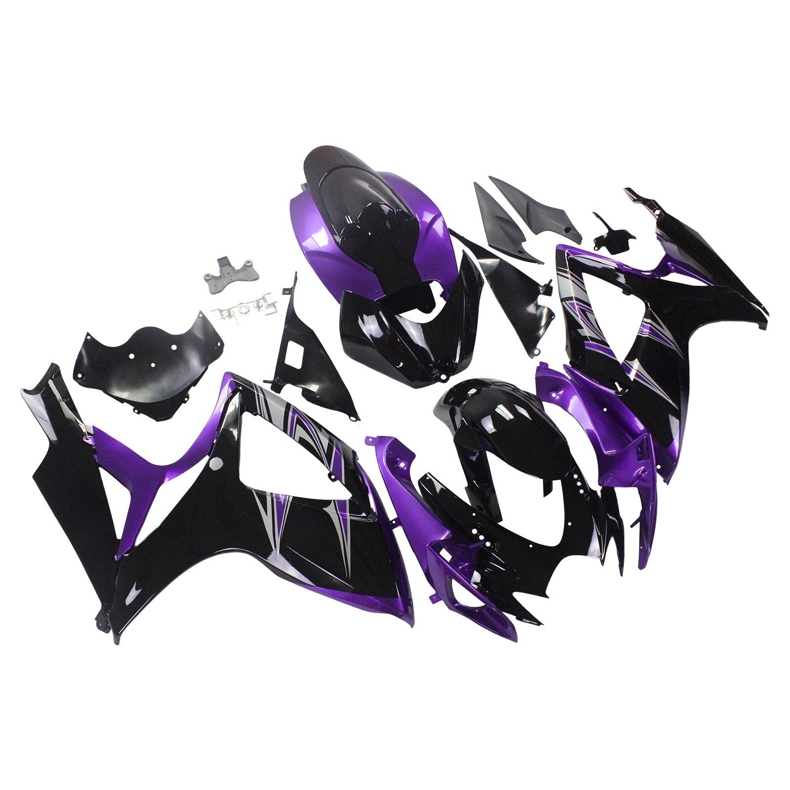 Amotopart 2006-2007 スズキ GSXR 600/750 ブラック&パープル フェアリングキット