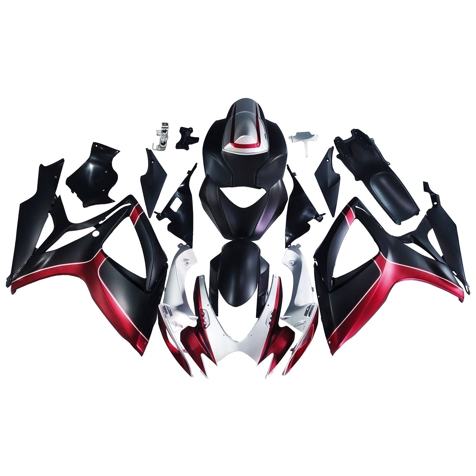 Amotopart 2006-2007 Suzuki GSXR 600/750 Matte Black&Red Fairing Kit