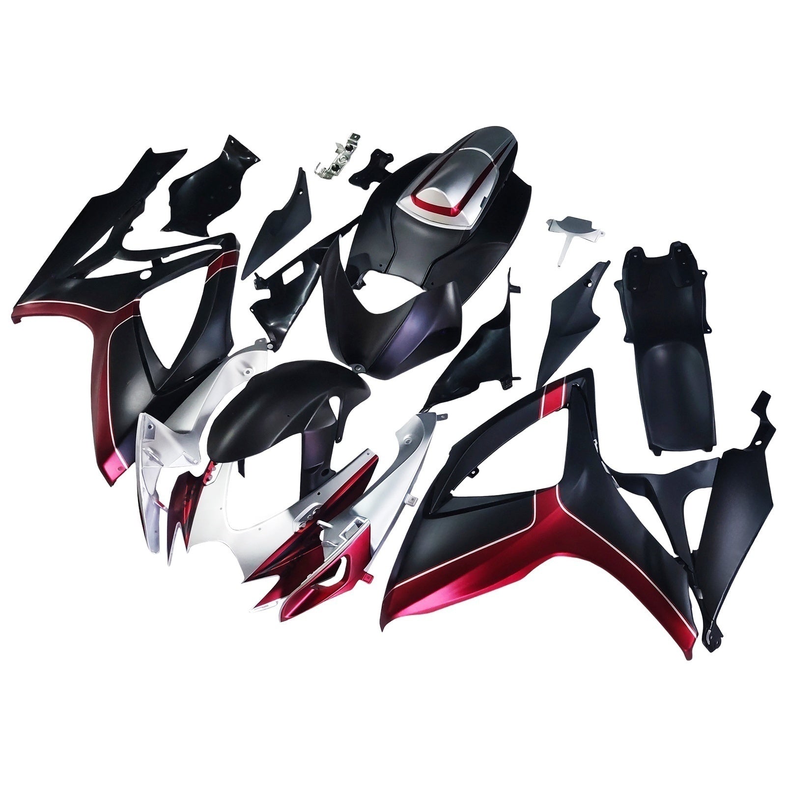 Amotopart 2006-2007 Suzuki GSXR 600/750 Matte Black&Red Fairing Kit