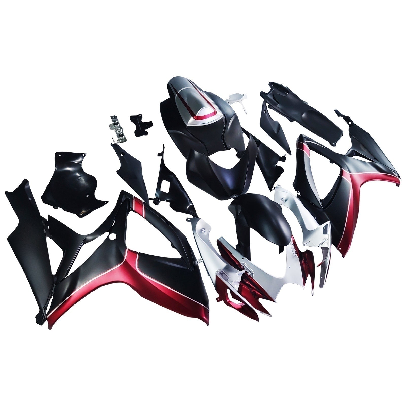 Amotopart 2006-2007 Suzuki GSXR 600/750 Matte Black&Red Fairing Kit