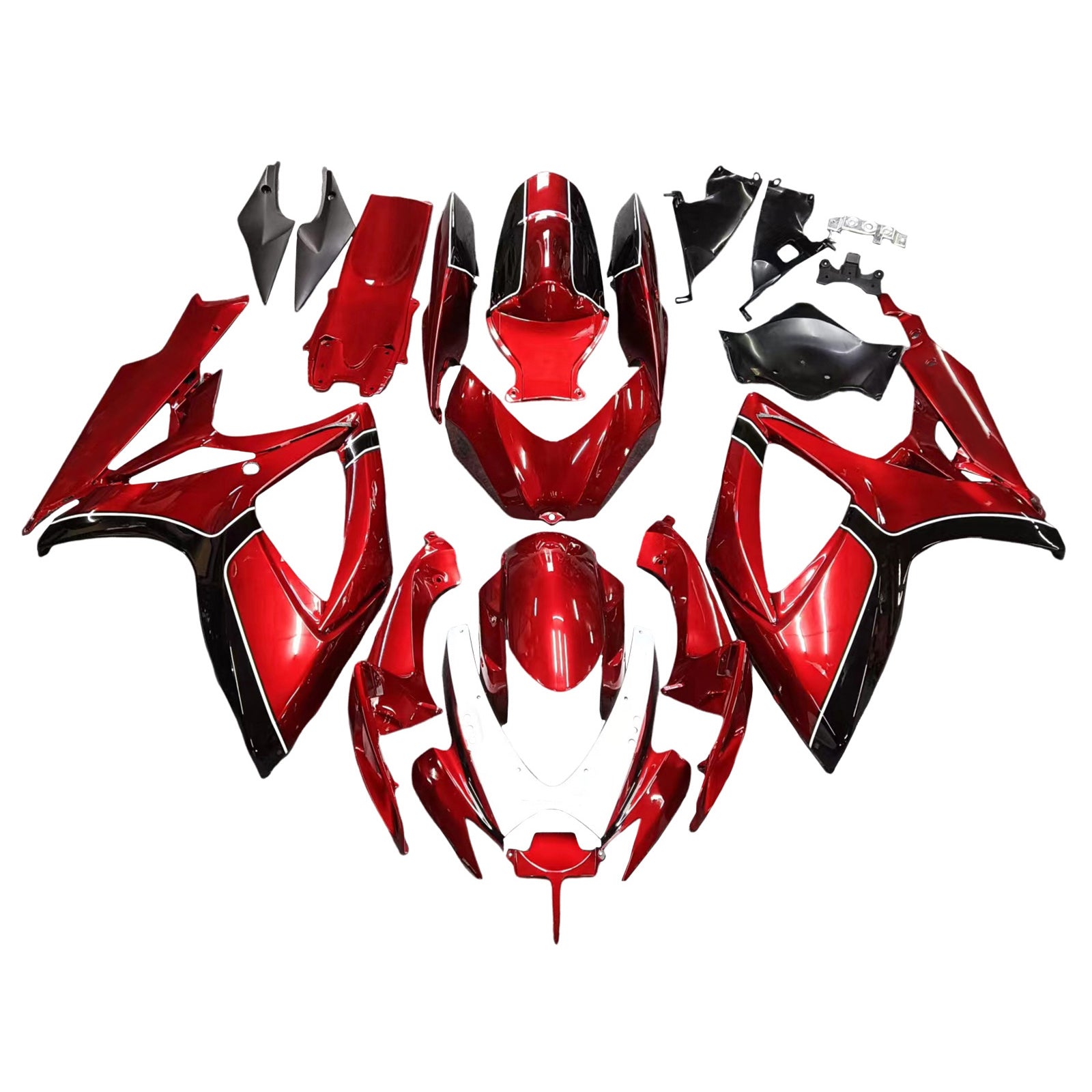 Amotopart 2006-2007 Suzuki GSXR 600/750 Black & Red Fairing Kit