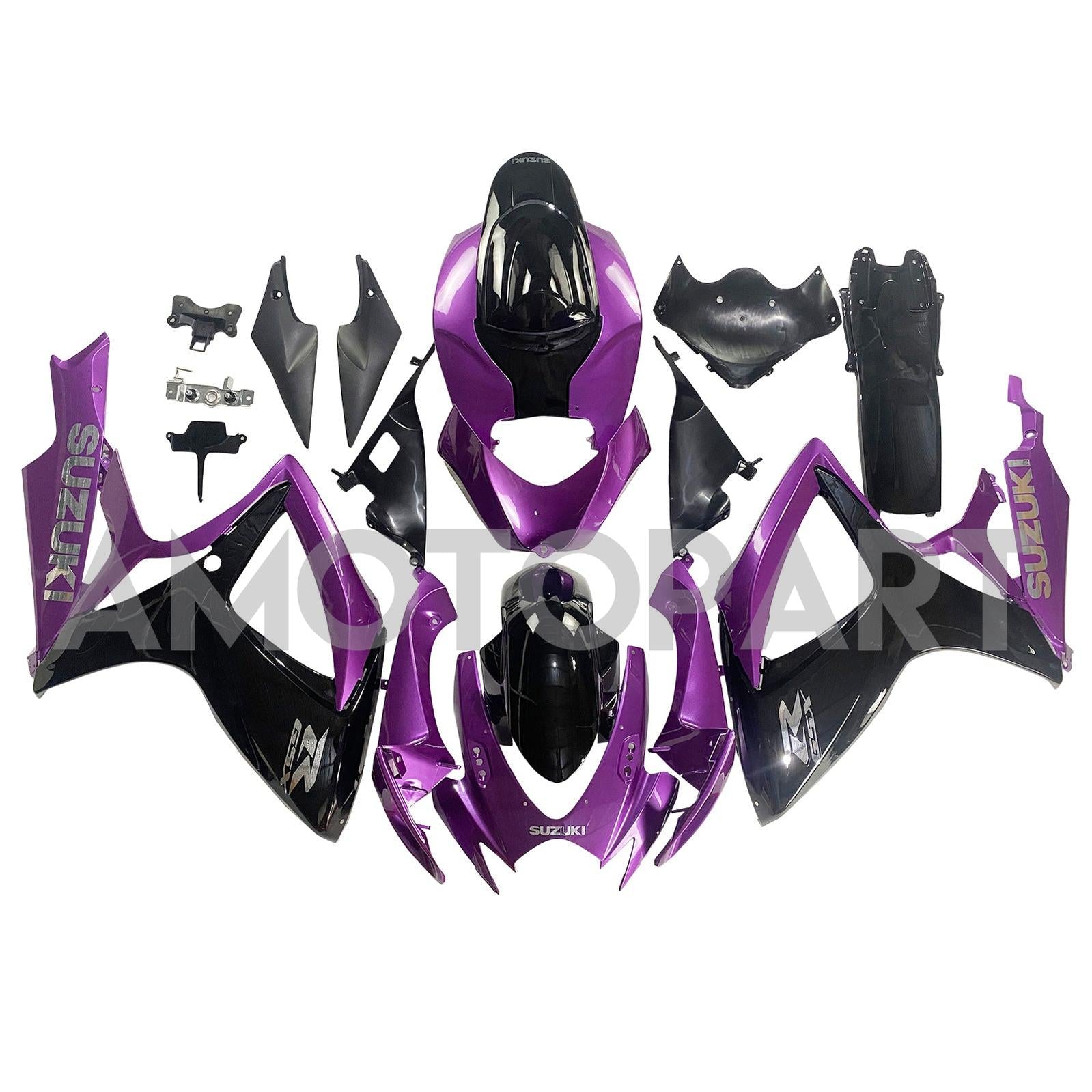 Amotopart 2006–2007 Suzuki GSXR 600/750 Lila&Schwarzes Verkleidungskit