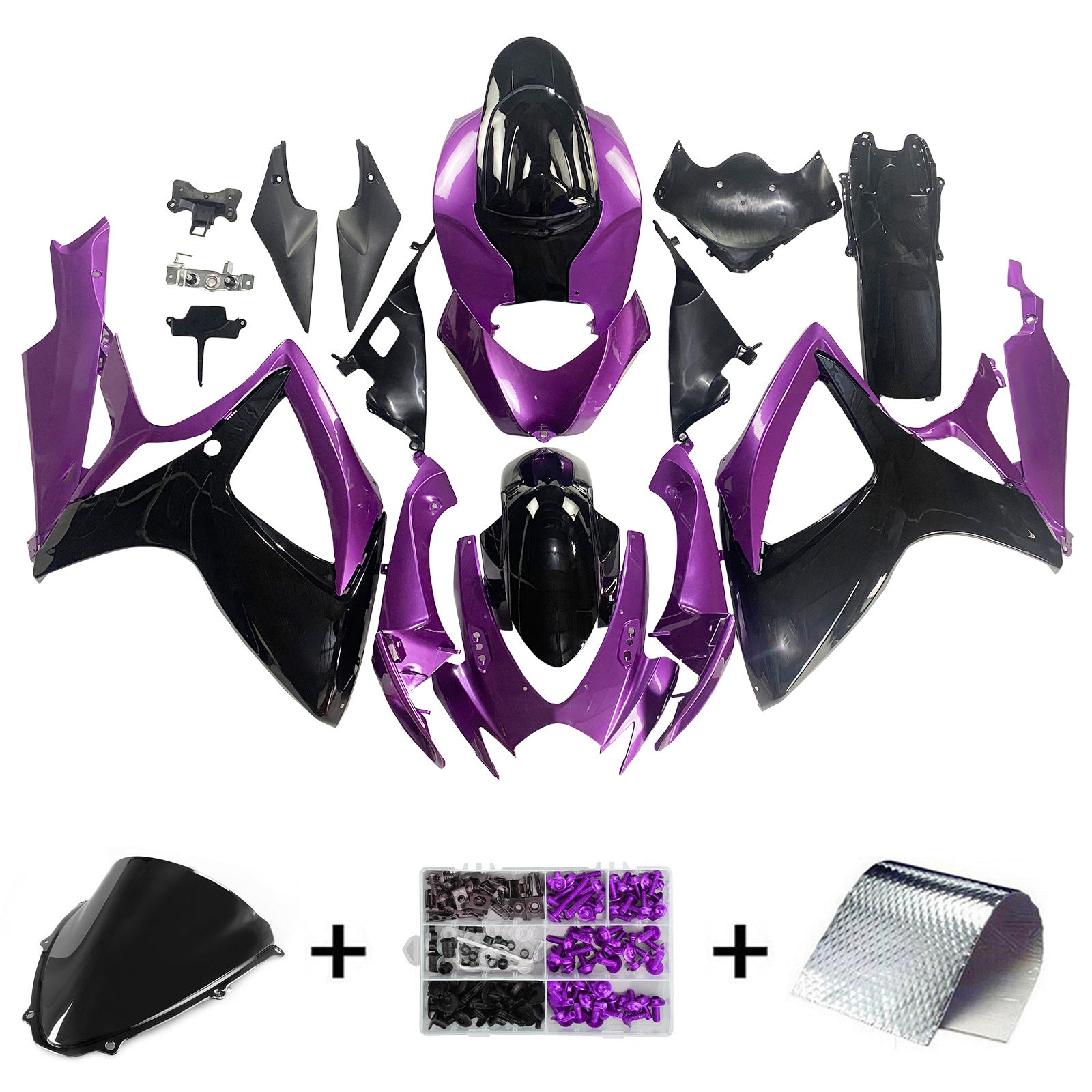 Amotopart 2006-2007 Suzuki GSXR 600/750 Purple&Black Fairing Kit