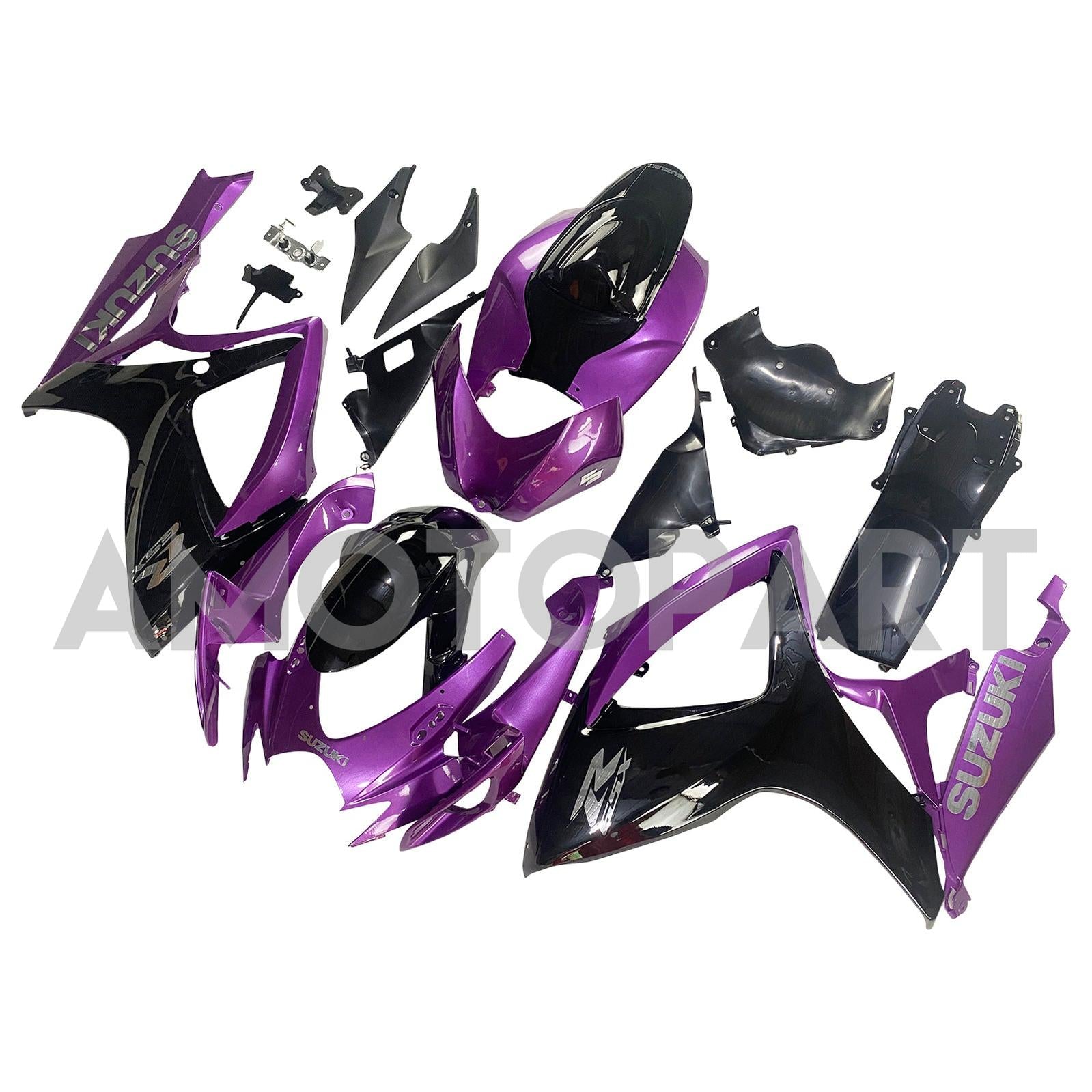 Amotopart 2006–2007 Suzuki GSXR 600/750 Lila&Schwarzes Verkleidungskit