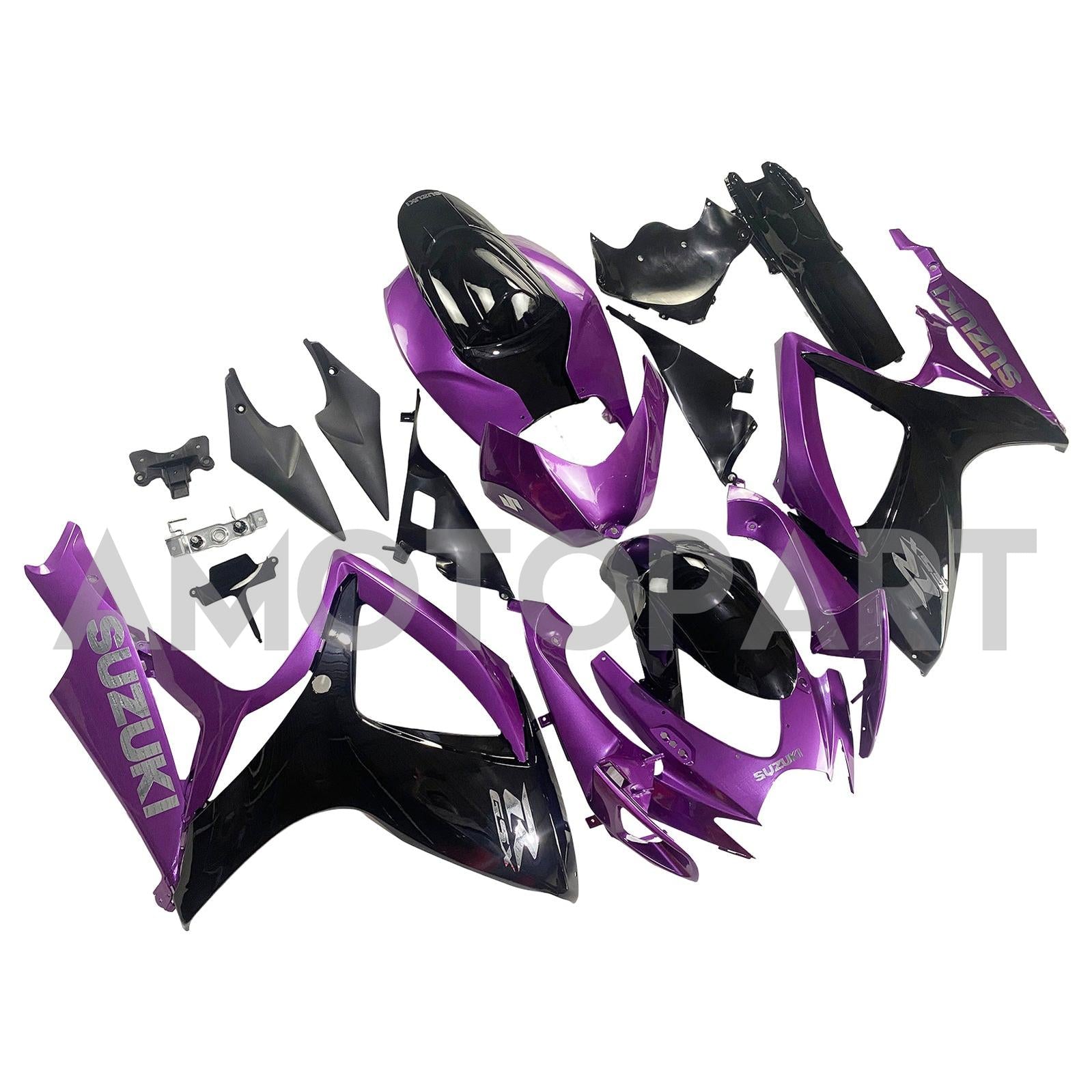 Amotopart 2006–2007 Suzuki GSXR 600/750 Lila&Schwarzes Verkleidungskit
