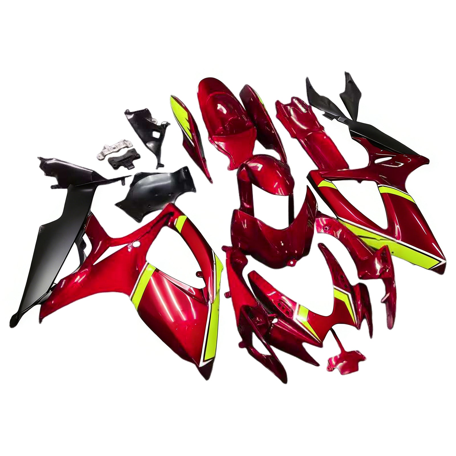 Amotopart 2006-2007 Suzuki GSXR 600/750 Glossy Red&Yellow Green Fairing Kit