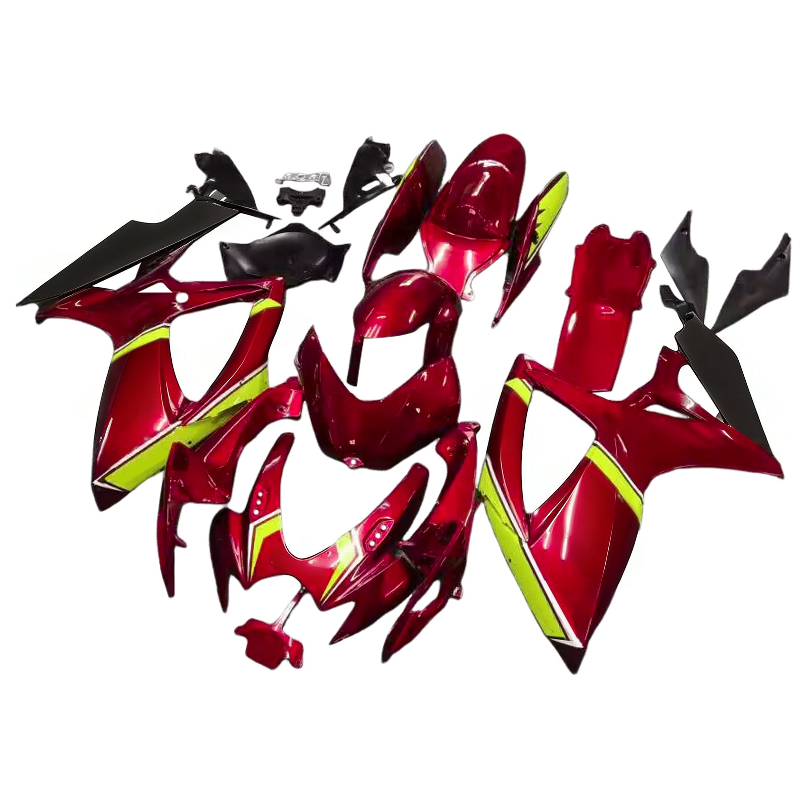 Amotopart 2006-2007 Suzuki GSXR 600/750 Glossy Red&Yellow Green Fairing Kit
