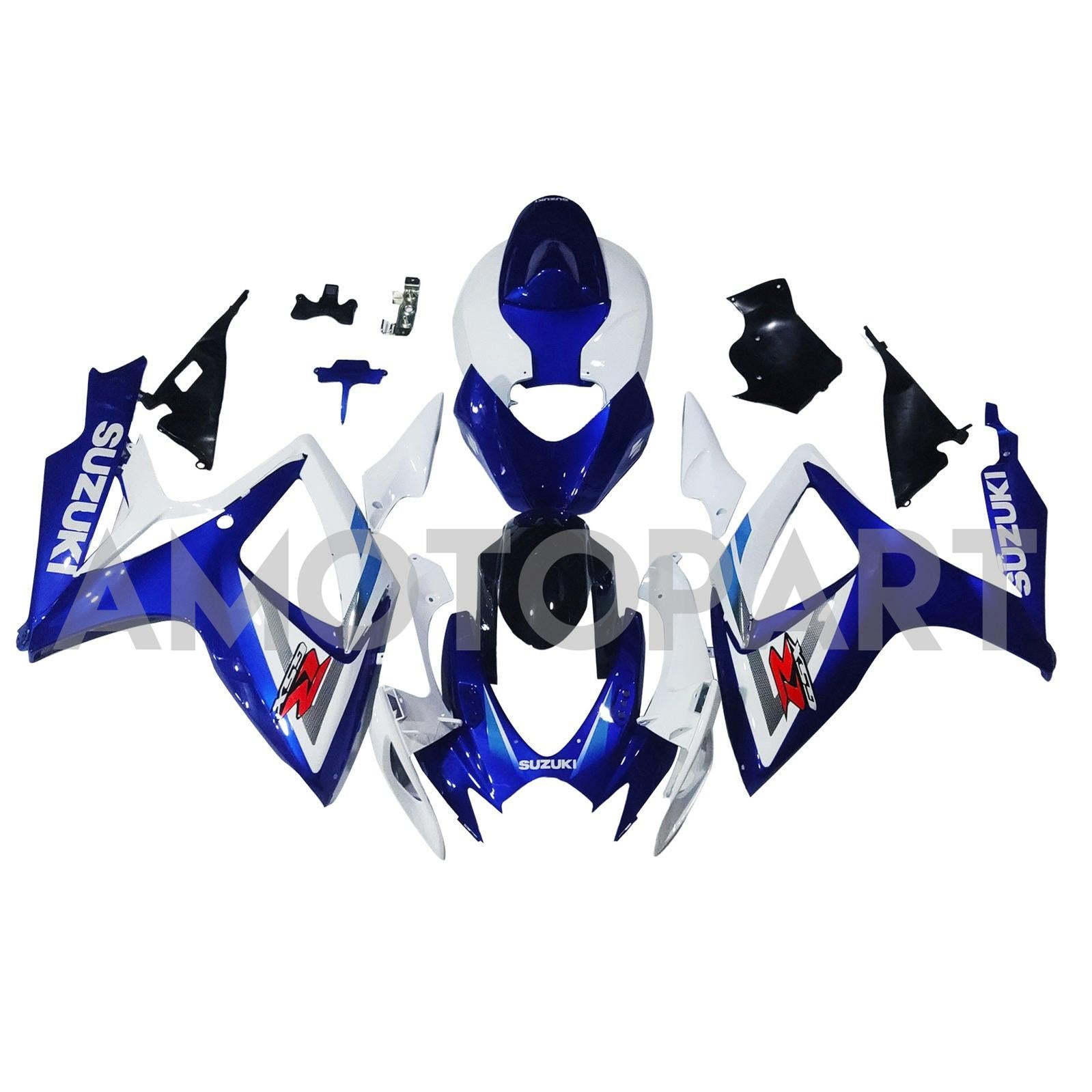 Amotopart 2006-2007 Suzuki GSXR 600/750 Blue&White Style4 Fairing Kit