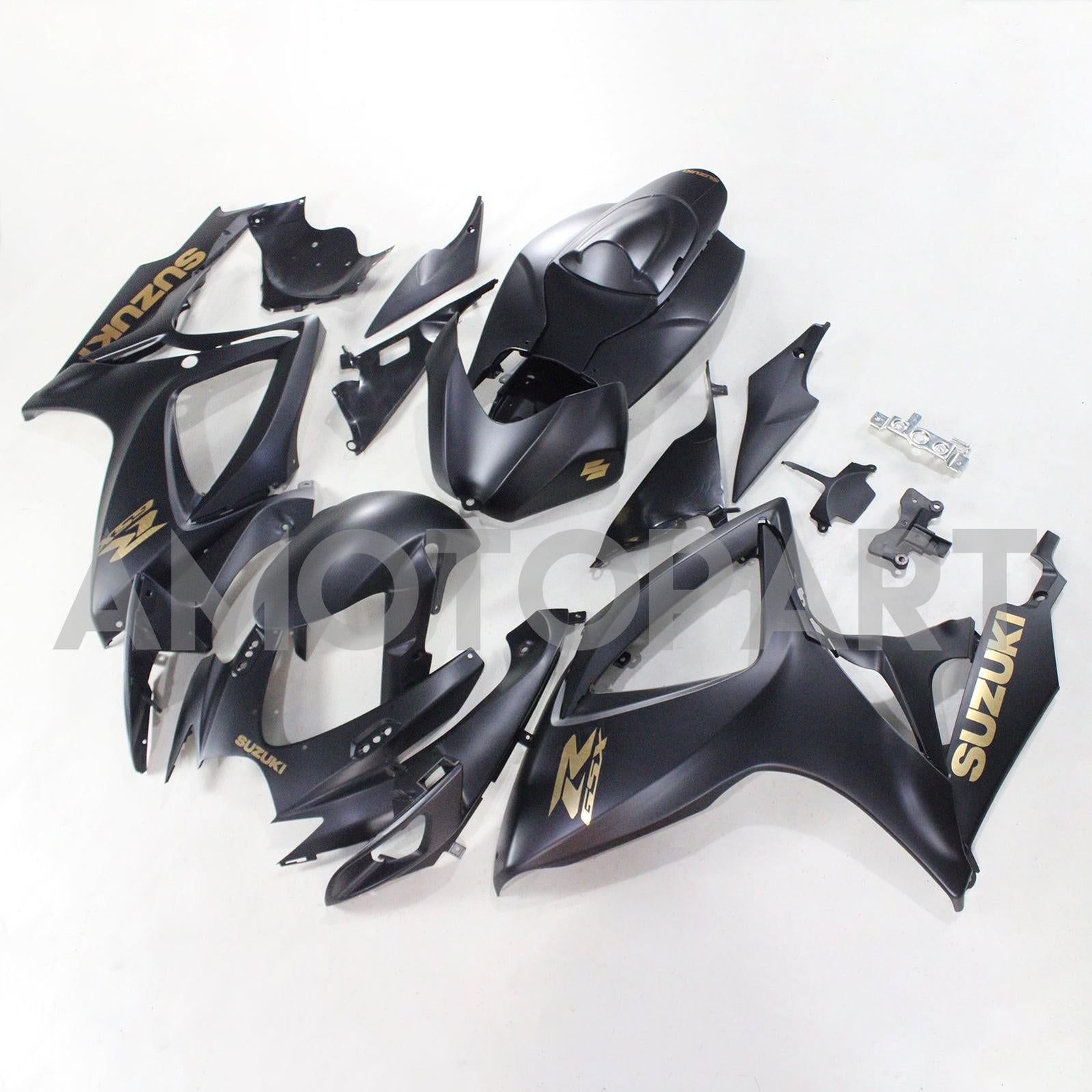 Amotopart 2006-2007 Suzuki GSXR 600/750 Matte Black&Gold Fairing Kit