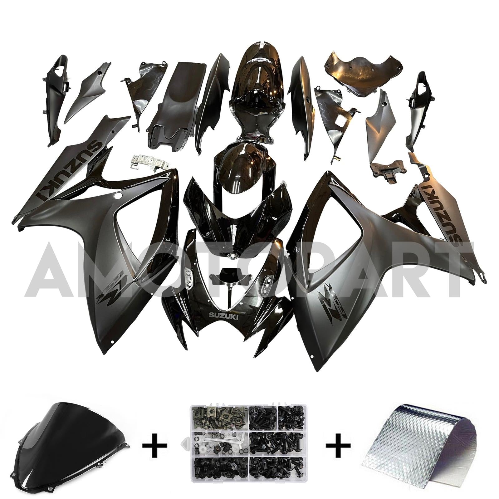 Amotopart 2006-2007 Suzuki GSXR 600/750 Matte Black style1 Fairing Kit