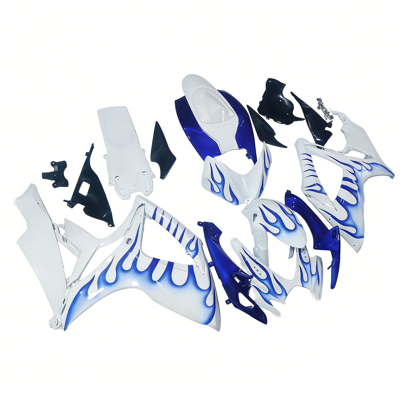 Amotopart 2006-2007 Suzuki GSXR 600/750 Blue&White Bead Fairing Kit