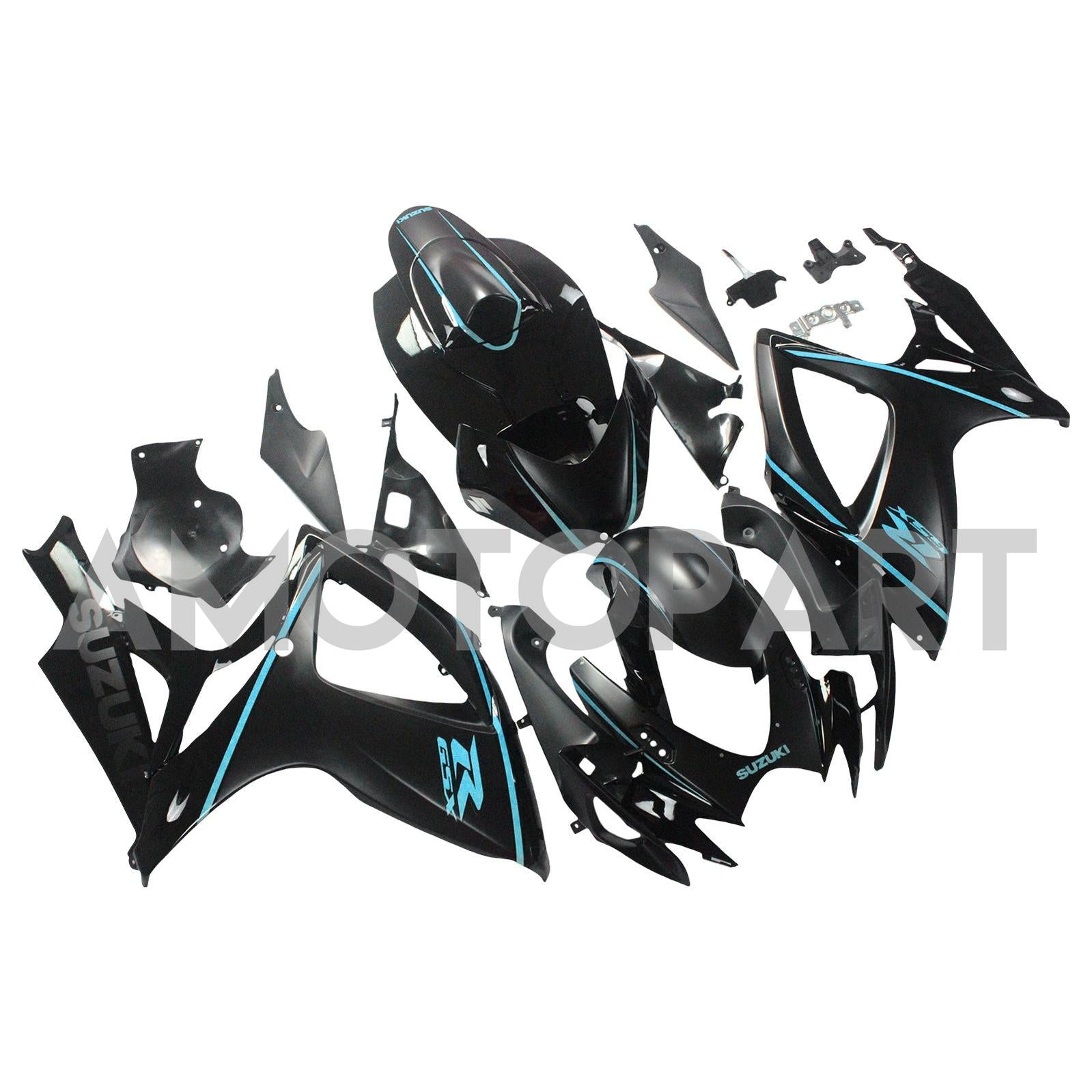 Amotopart 2006-2007 Suzuki GSXR 600/750 Matte Black&Blue Fairing Kit