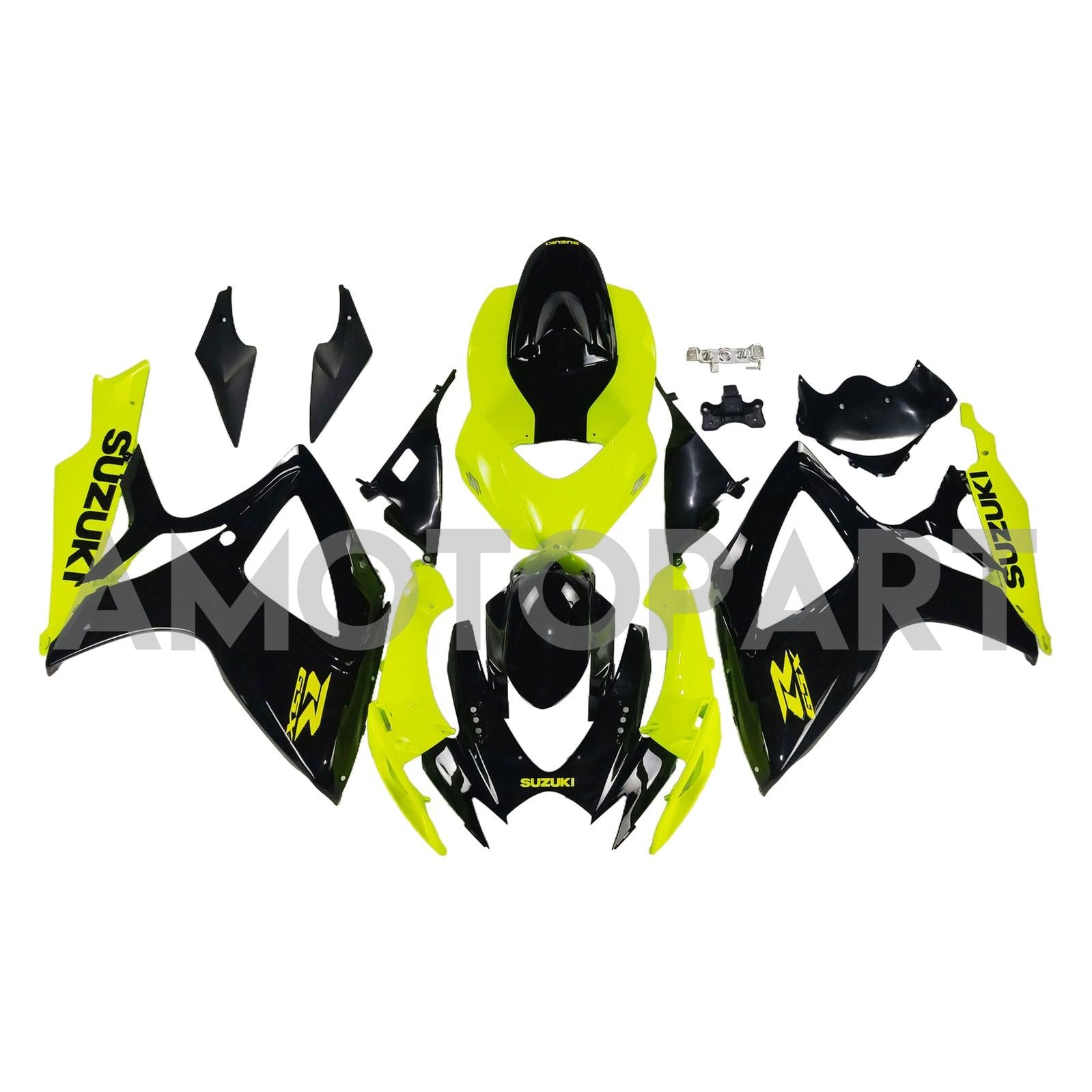 Amotopart 2006-2007 Suzuki GSXR 600/750 Glossy Black&Yellow Fairing Kit
