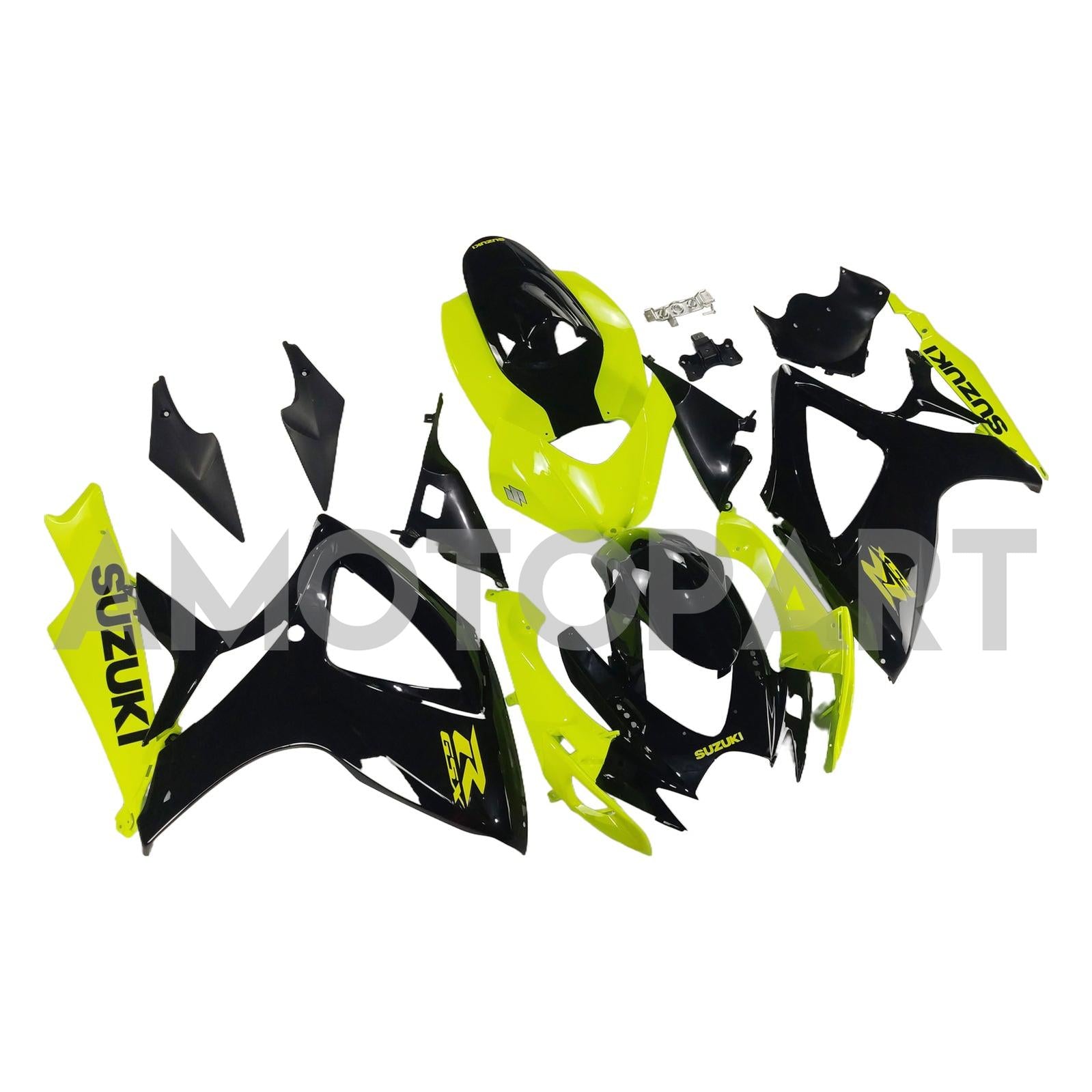 Amotopart 2006-2007 Suzuki GSXR 600/750 Glossy Black&Yellow Fairing Kit