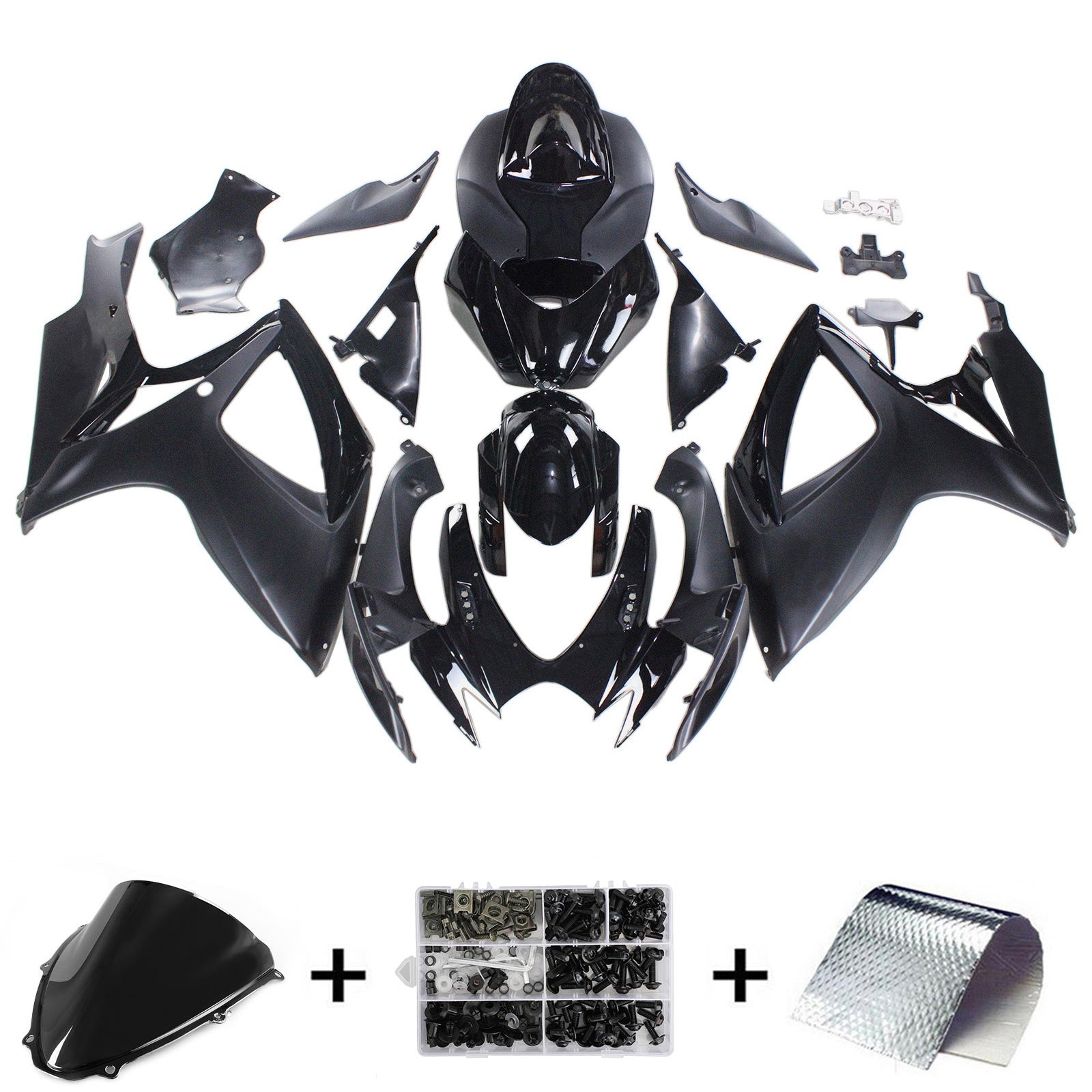 Amotopart 2006-2007 Suzuki GSXR 600/750 Mat Black & Orange Fairing Kit