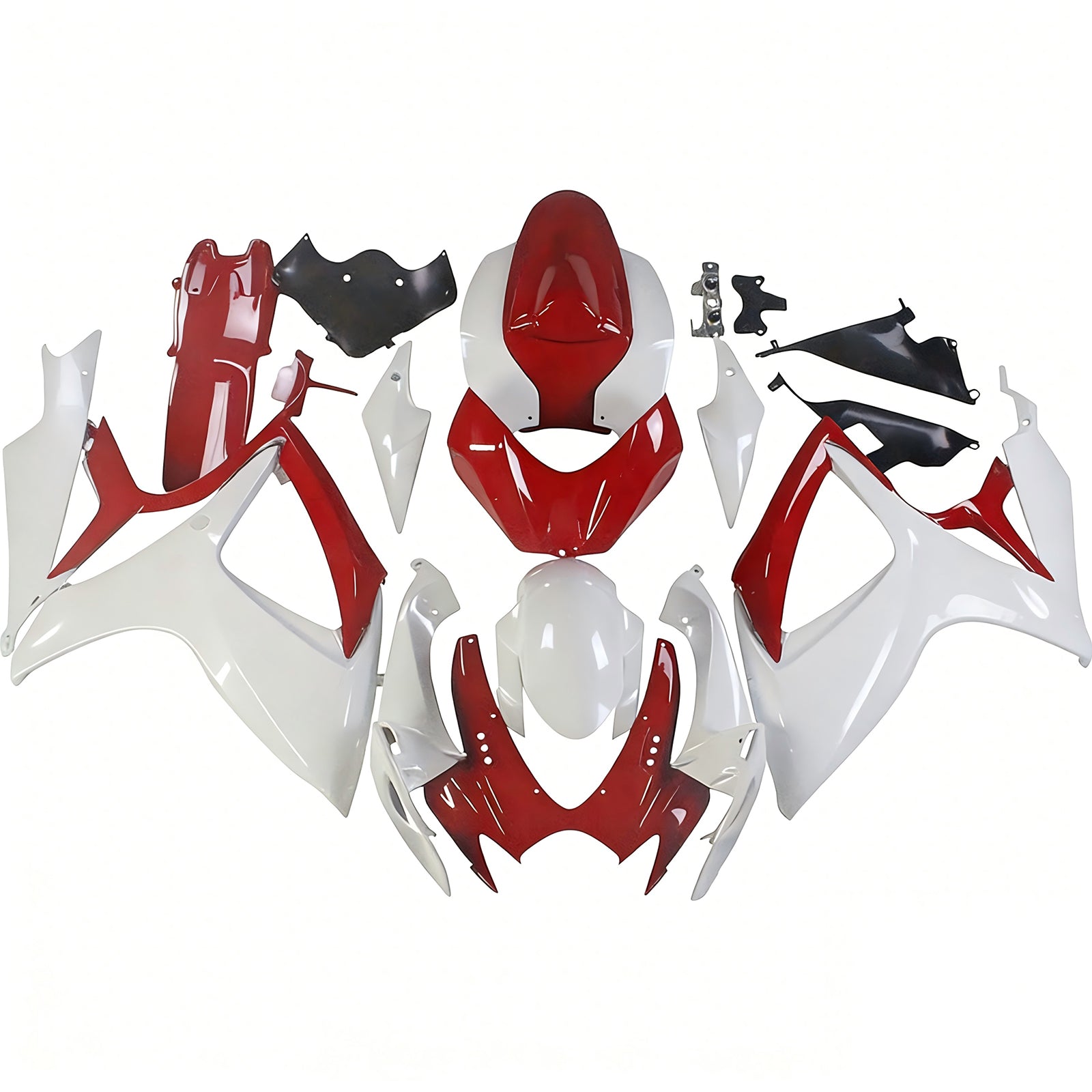 Amotopart Kit carena Suzuki GSXR 600/750 rosso e bianco perla 2006-2007