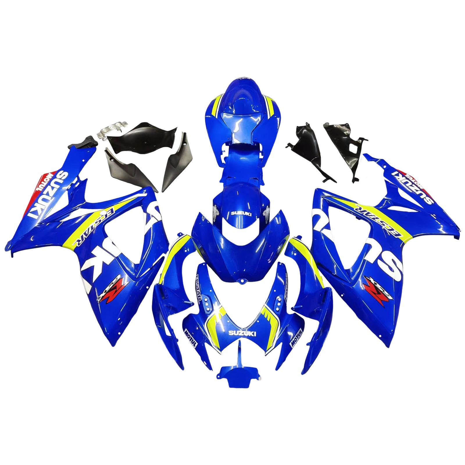 Amotopart 2006-2007 Suzuki GSXR 600/750 Gelb&Verkleidungssatz im blauen Stil 1