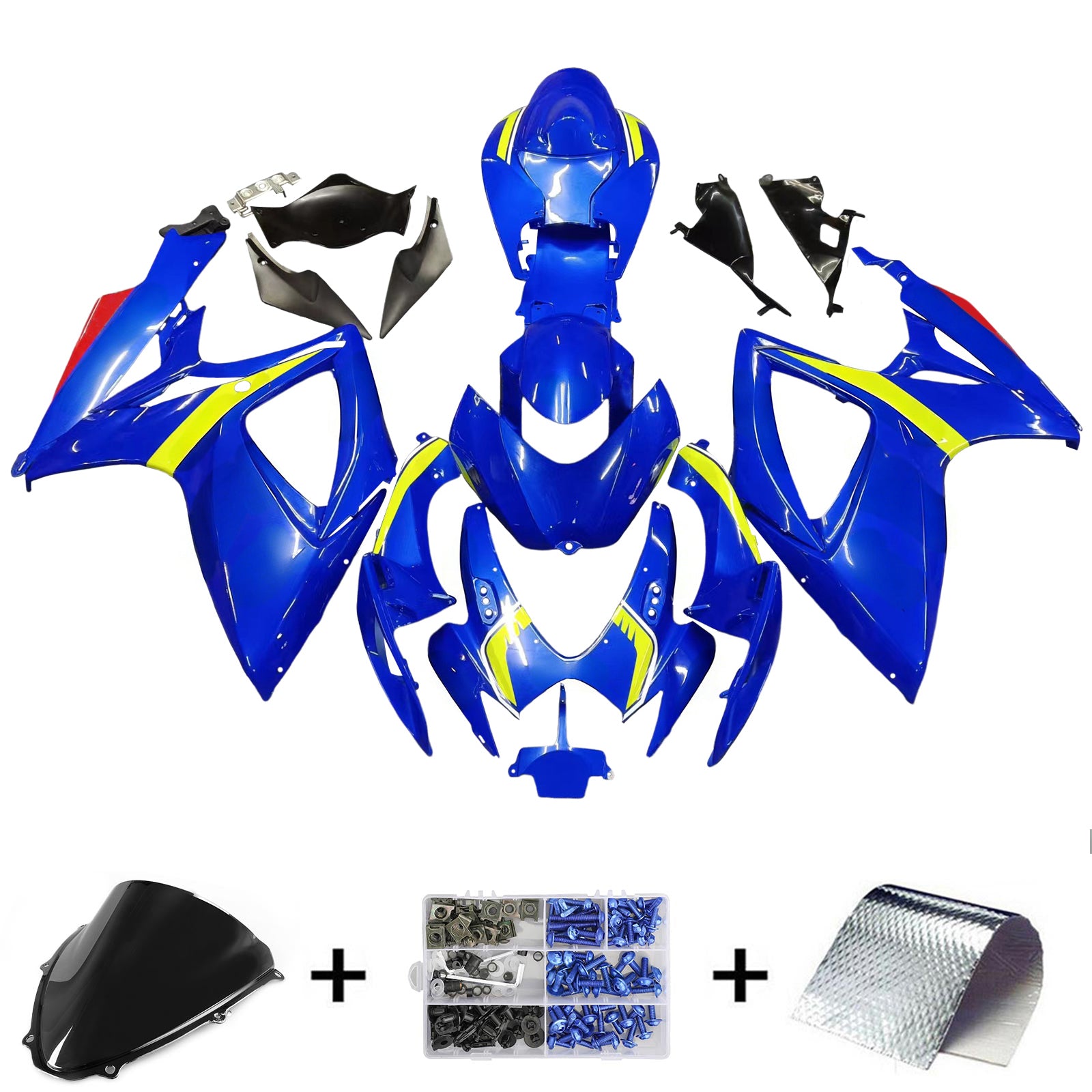 Amotopart 2006-2007 Suzuki GSXR 600/750 Yellow & Blue style1 Fairing Kit