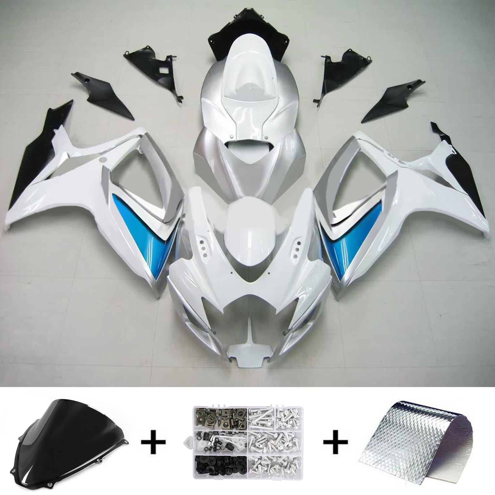 Amotopart 2006-2007 Suzuki GSXR 600/750 Bianco&SKit di carenatura fegato