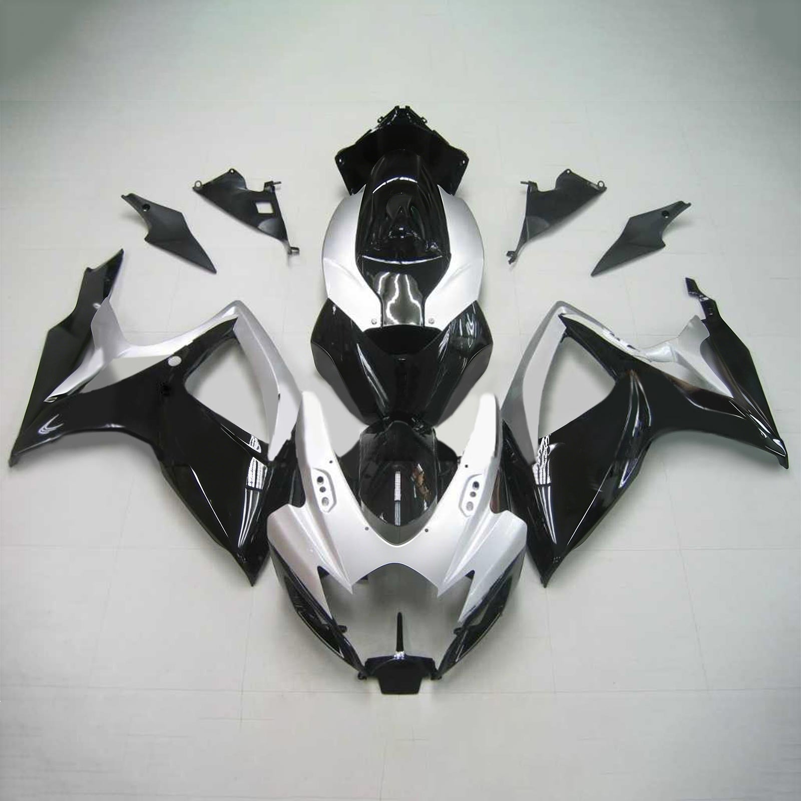 Amotopart 2006-2007 Suzuki GSXR 600/750 Prata&Bfalta de kit de carenagem