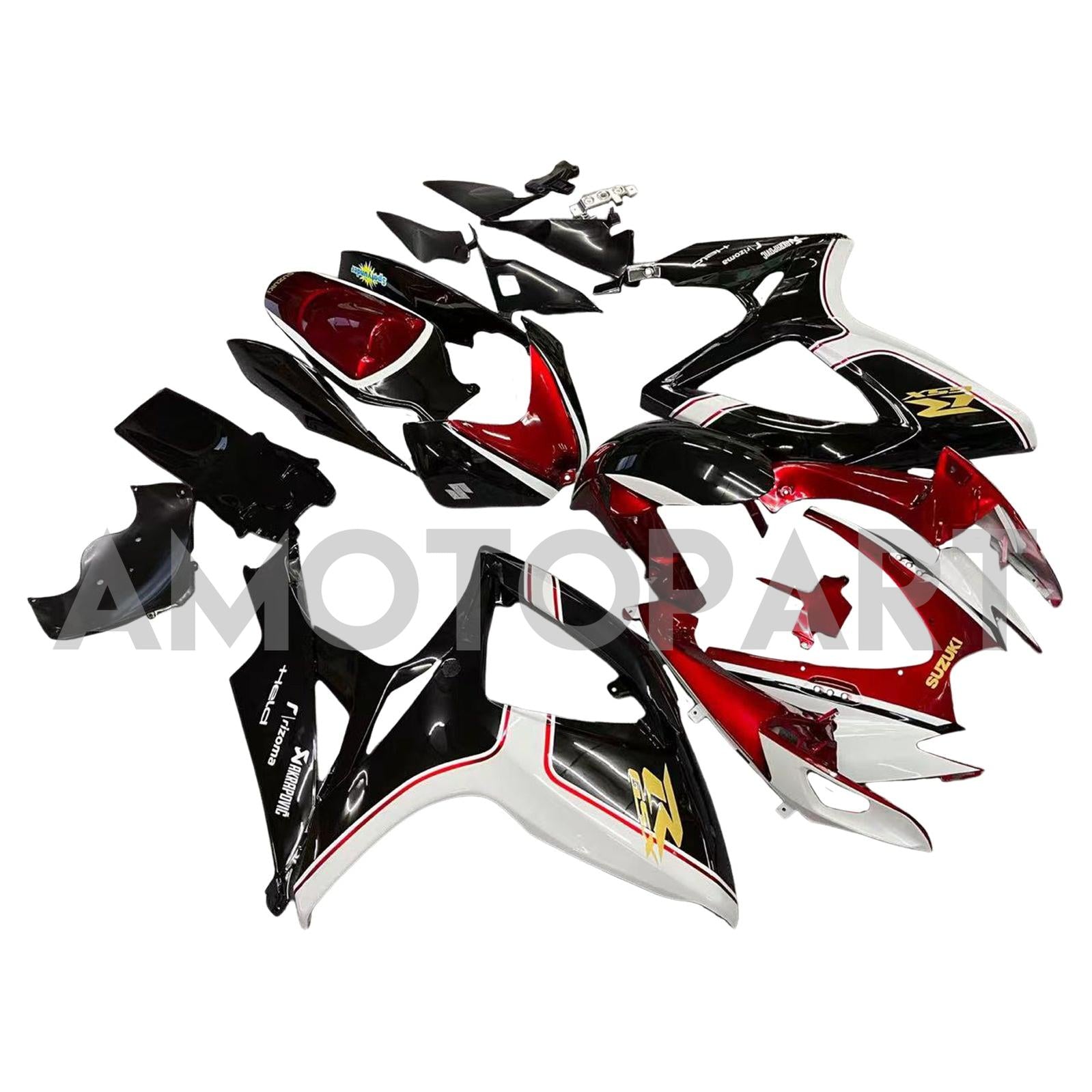 Amotopart 2006-2007 Suzuki GSXR 600/750 Black & Red Fairing Kit