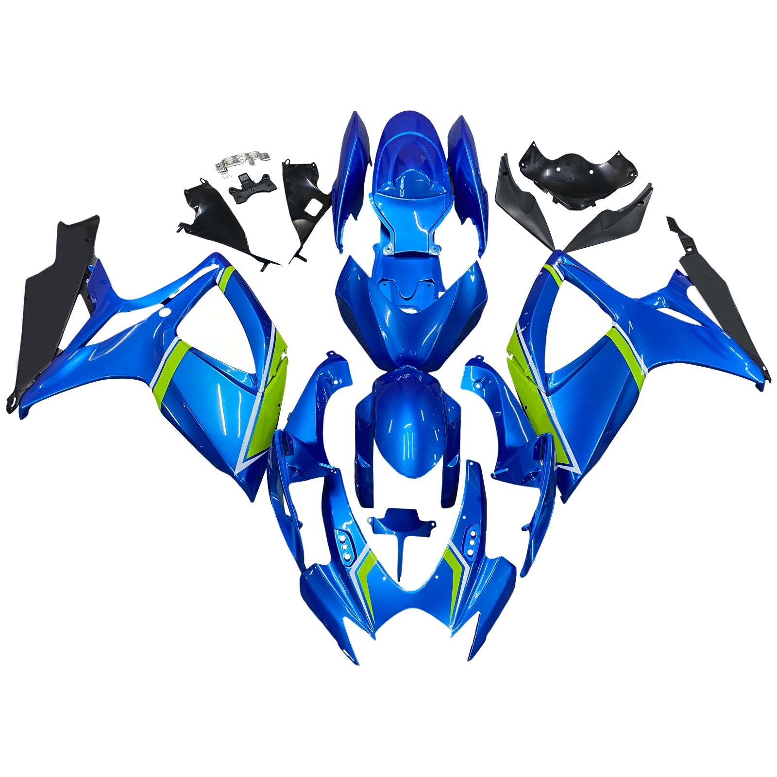Amotopart 2006-2007 Suzuki GSXR 600/750 Yellow Green & Blue style2 Fairing Kit