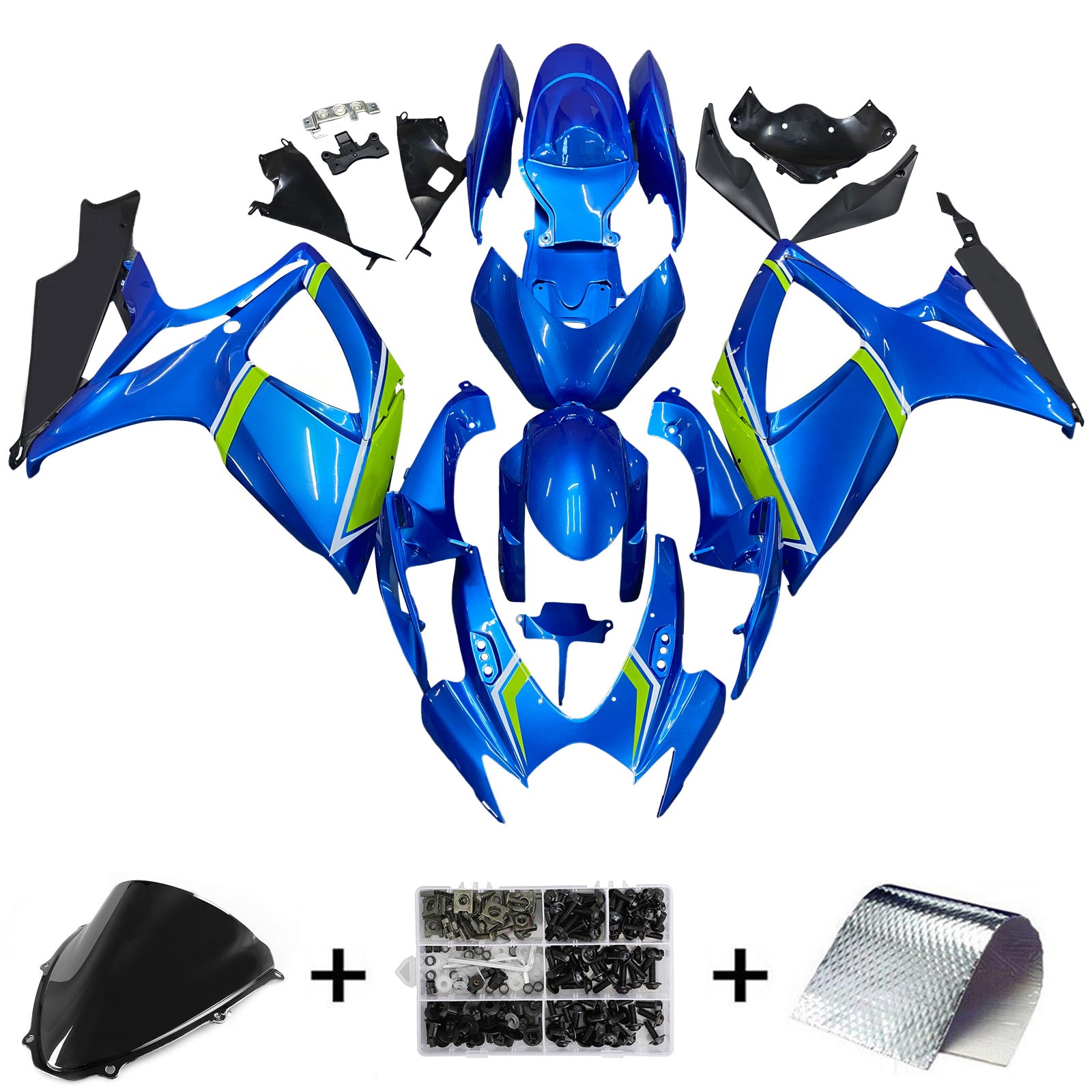 Amotopart 2006-2007 Suzuki GSXR 600/750 Yellow Green & Blue style2 Fairing Kit