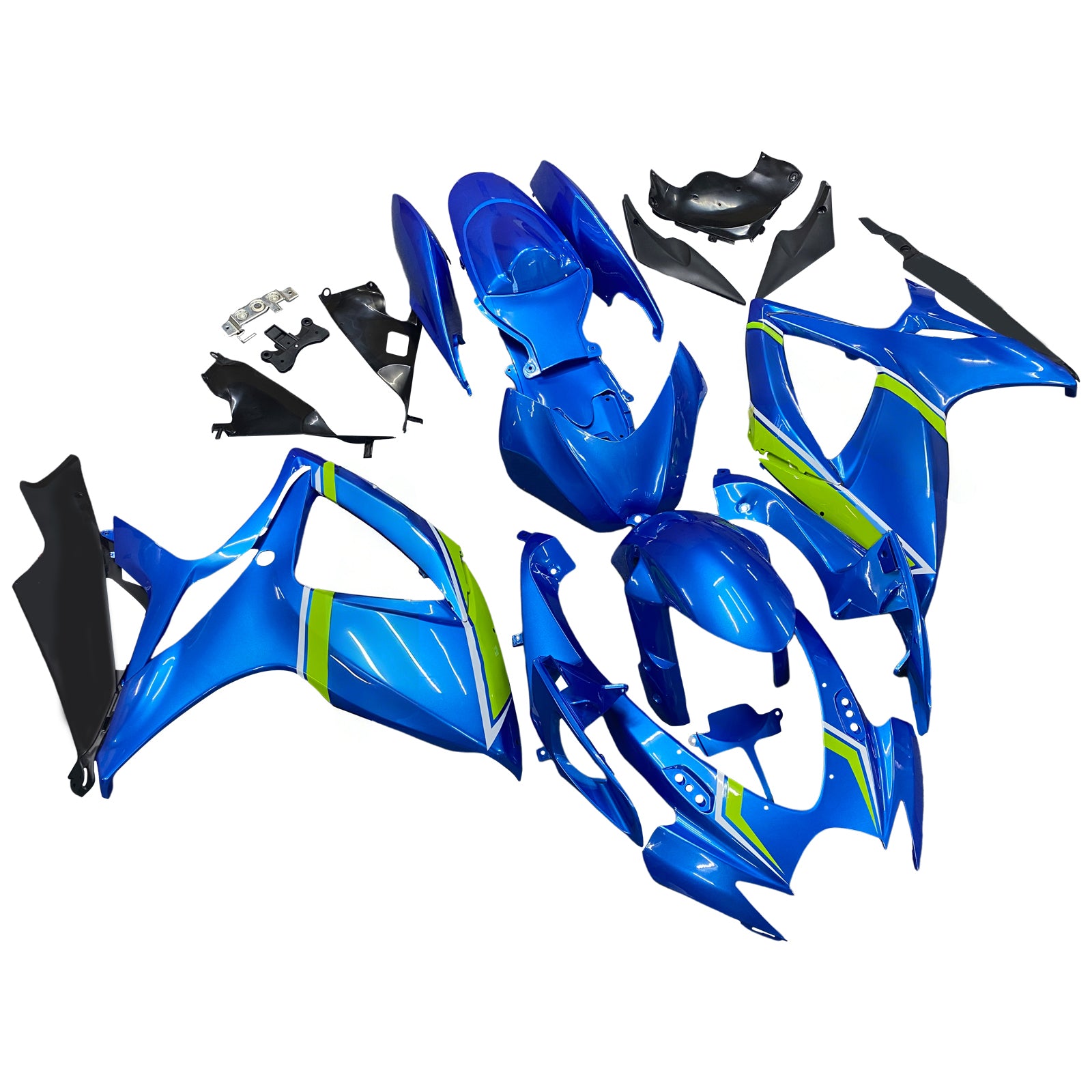 Amotopart 2006-2007 Suzuki GSXR 600/750 Yellow Green & Blue style2 Fairing Kit