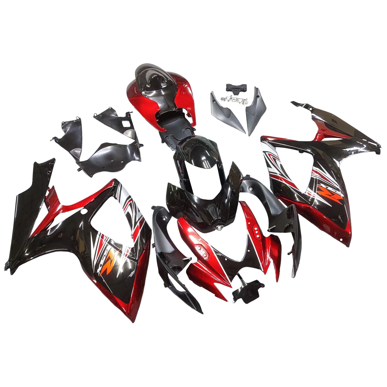 Amotopart 2006-2007 SUZUKI GSXR 600/750 K6 Noir&Kit de carénage rouge