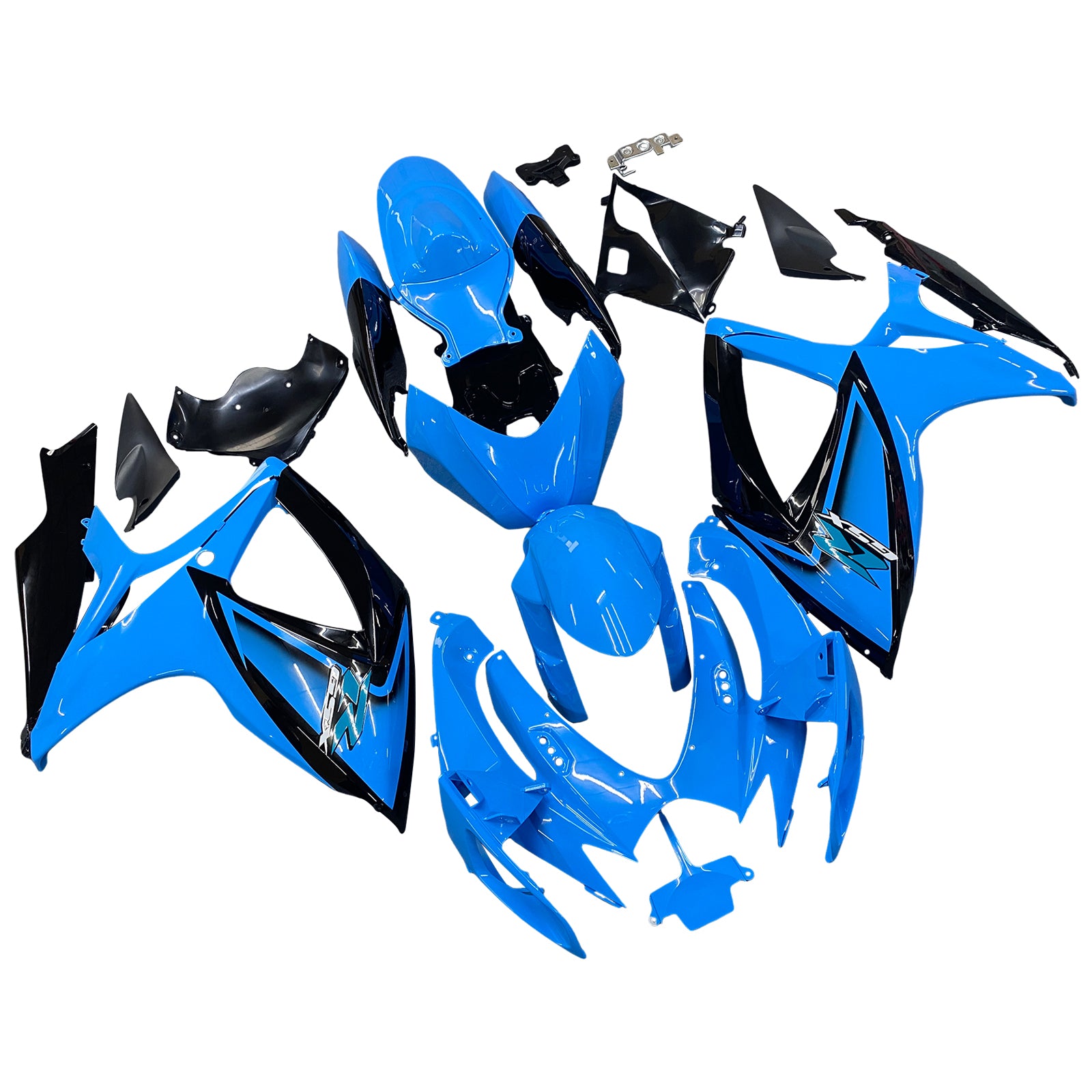 AMOTOPT 2006-2007 Suzuki GSXR 600/750 K6 Kit de carenagem azul e preto