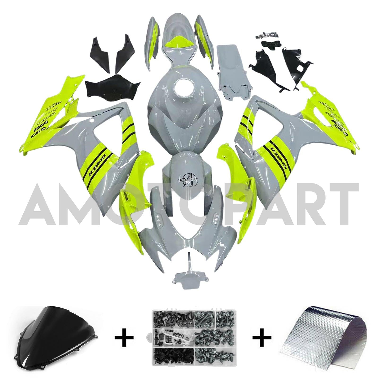 Amotopart 2006-2007 SUZUKI GSXR 600/750 K6 Grey&Yellow Fairing Kit