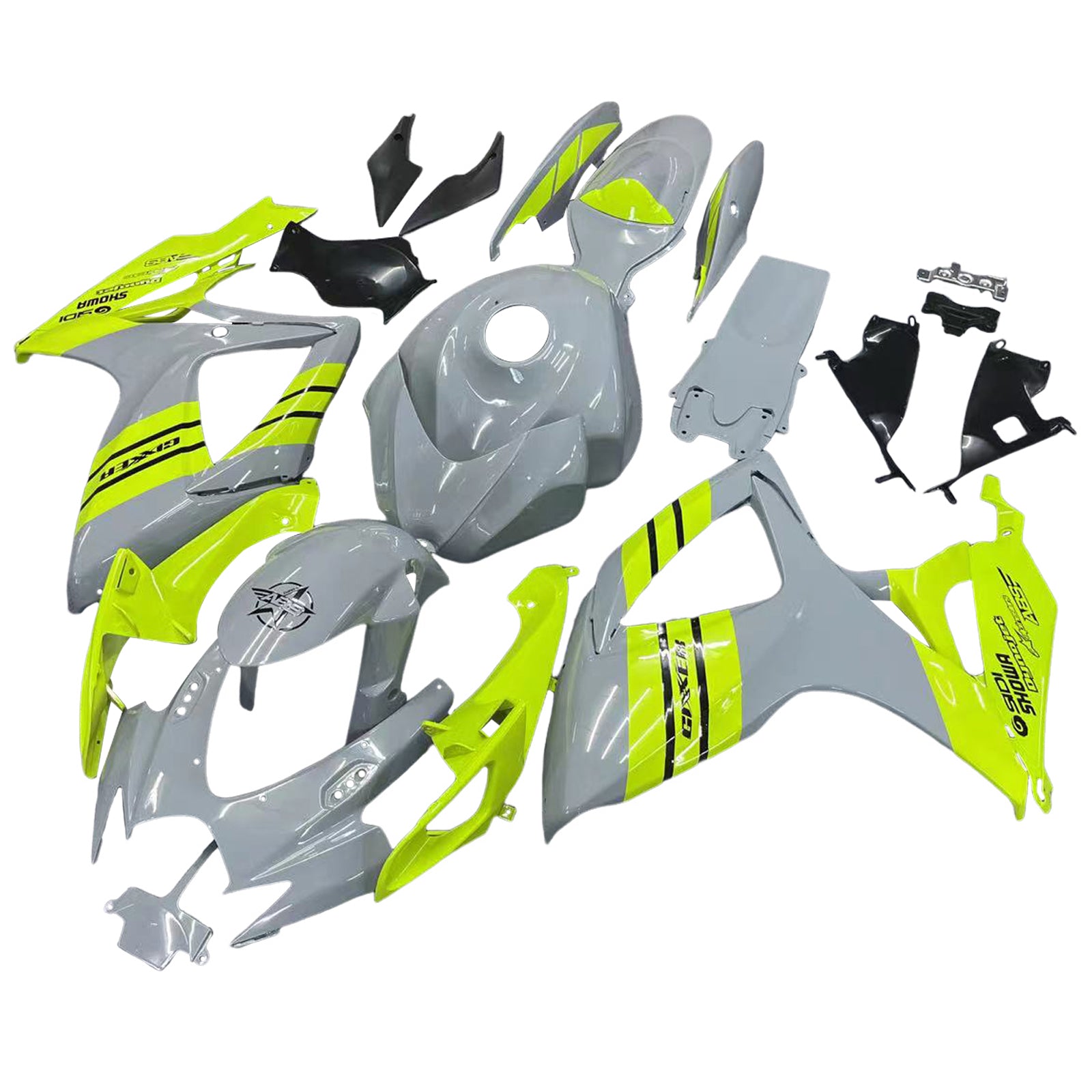 Amotopart 2006-2007 Suzuki GSXR 600/750 K6 Gray & Yellow Fairing Kit