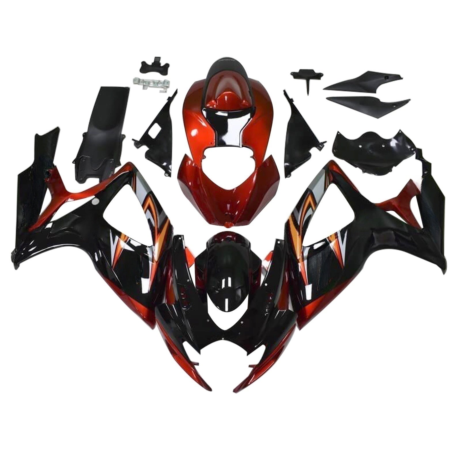 Amotopart 2006-2007 K6 GSXR 600/750 Suzuki Gloss Black&Orange Fairing kit