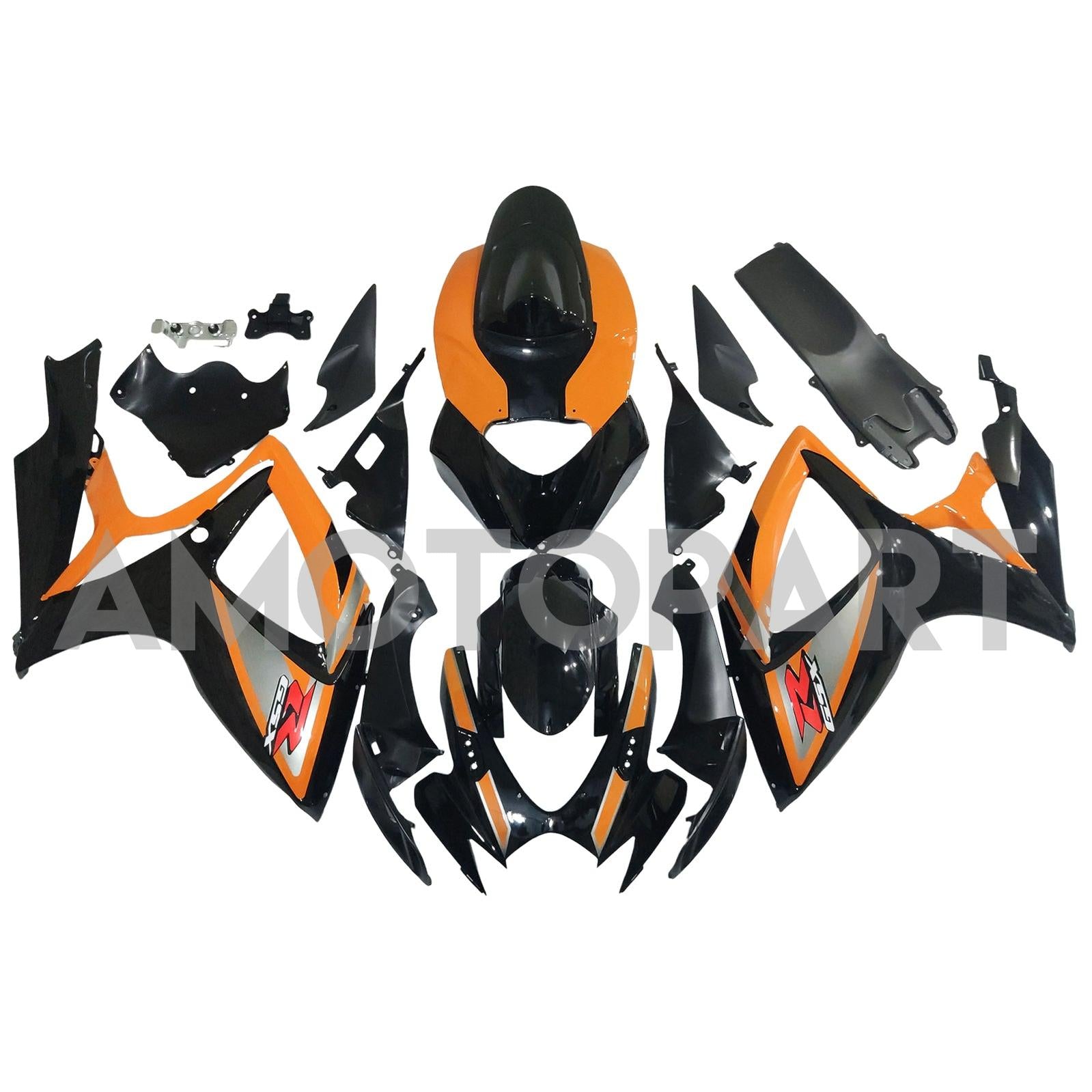 Amotopart 2006–2007 K6 GSXR 600/750 Suzuki Schwarz&Oranges Verkleidungskit