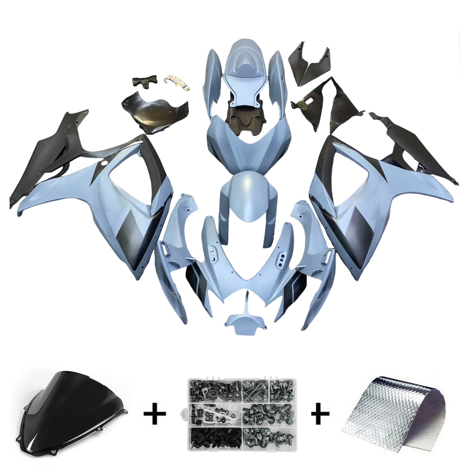 Amotopart 2006-2007 K6 GSXR 600/750 Suzuki Gray & Black Fairing Kit