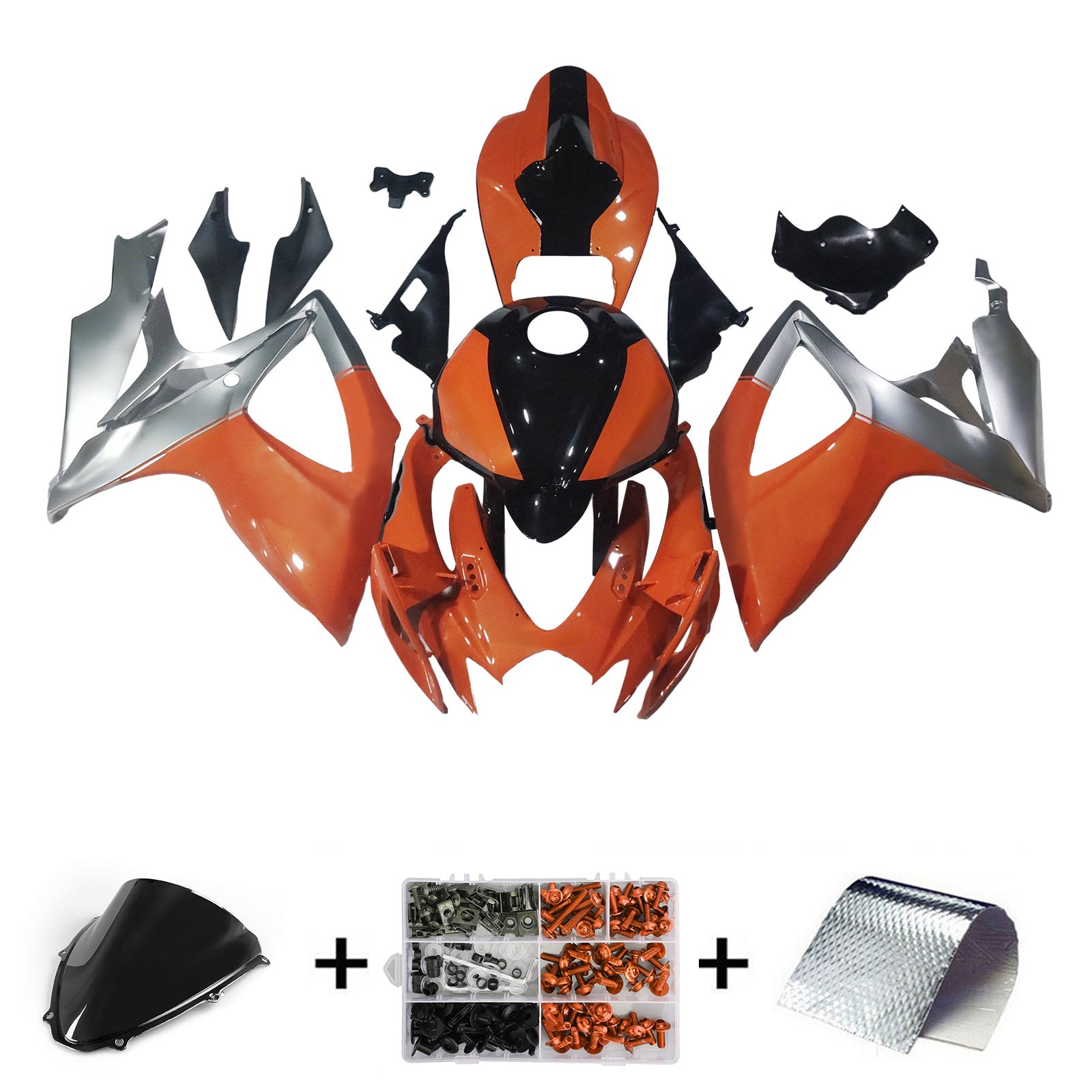 Amotopart 2006-2007 スズキ GSXR 600/750 ブル オレンジ シルバー フェアリングキット