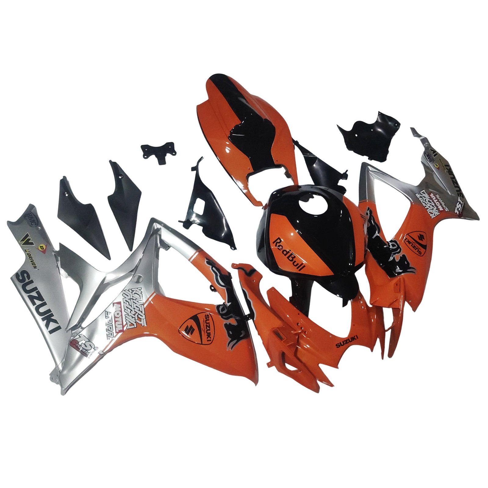 Amotopart 2006-2007 Suzuki GSXR 600/750 Bull Orange Sliver Fairing Kit