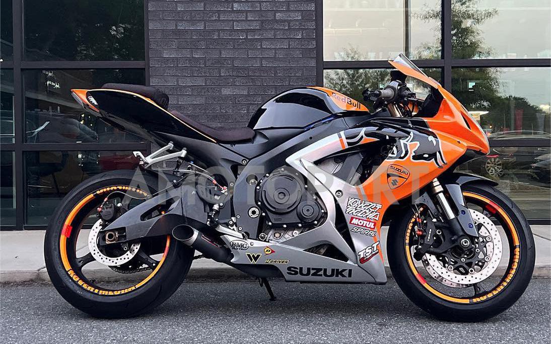 Amotopart 2006–2007 Suzuki GSXR 600/750 Bull Orange Sliver Verkleidungsset